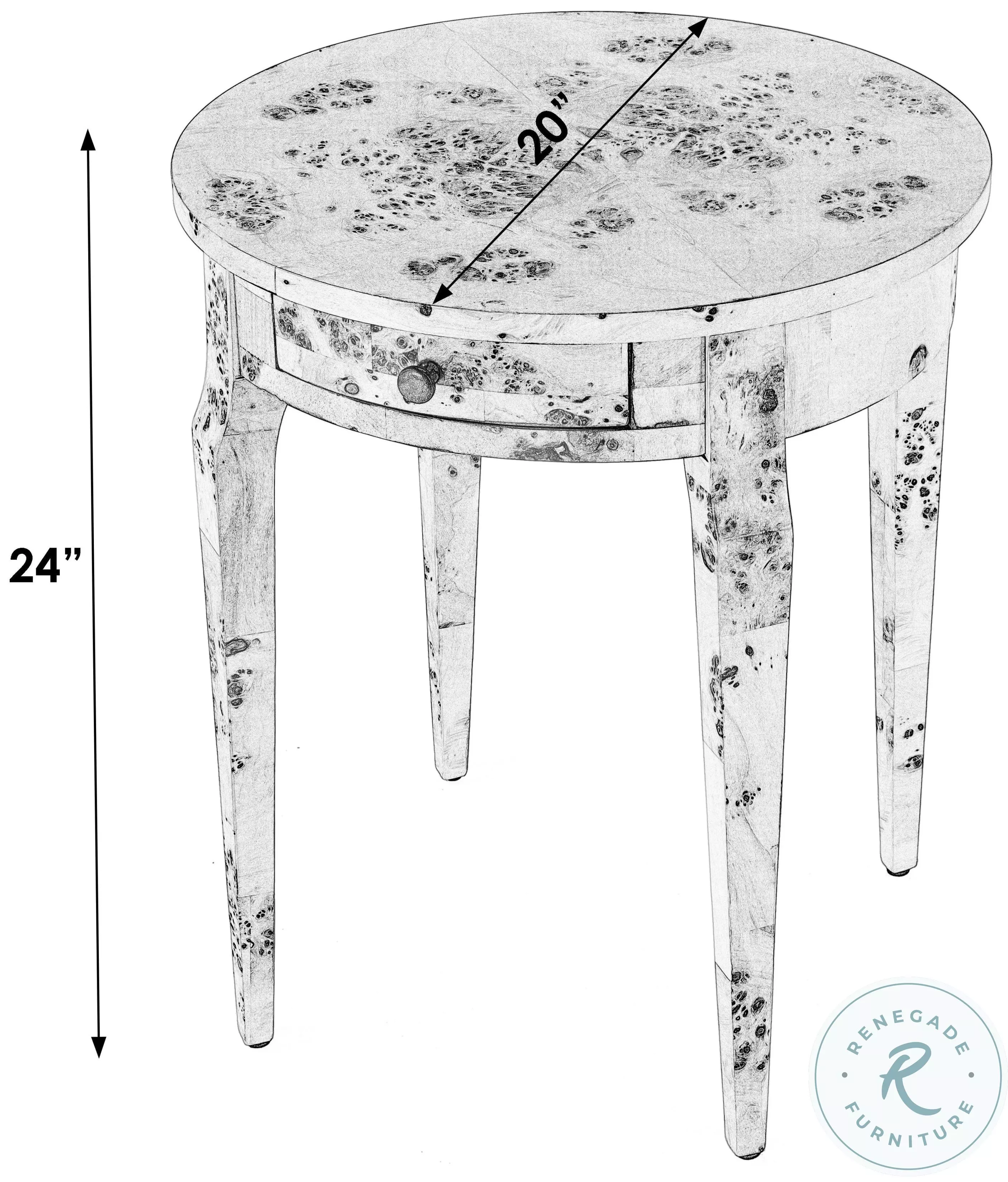 Archer Medium Burl Round Side Table
