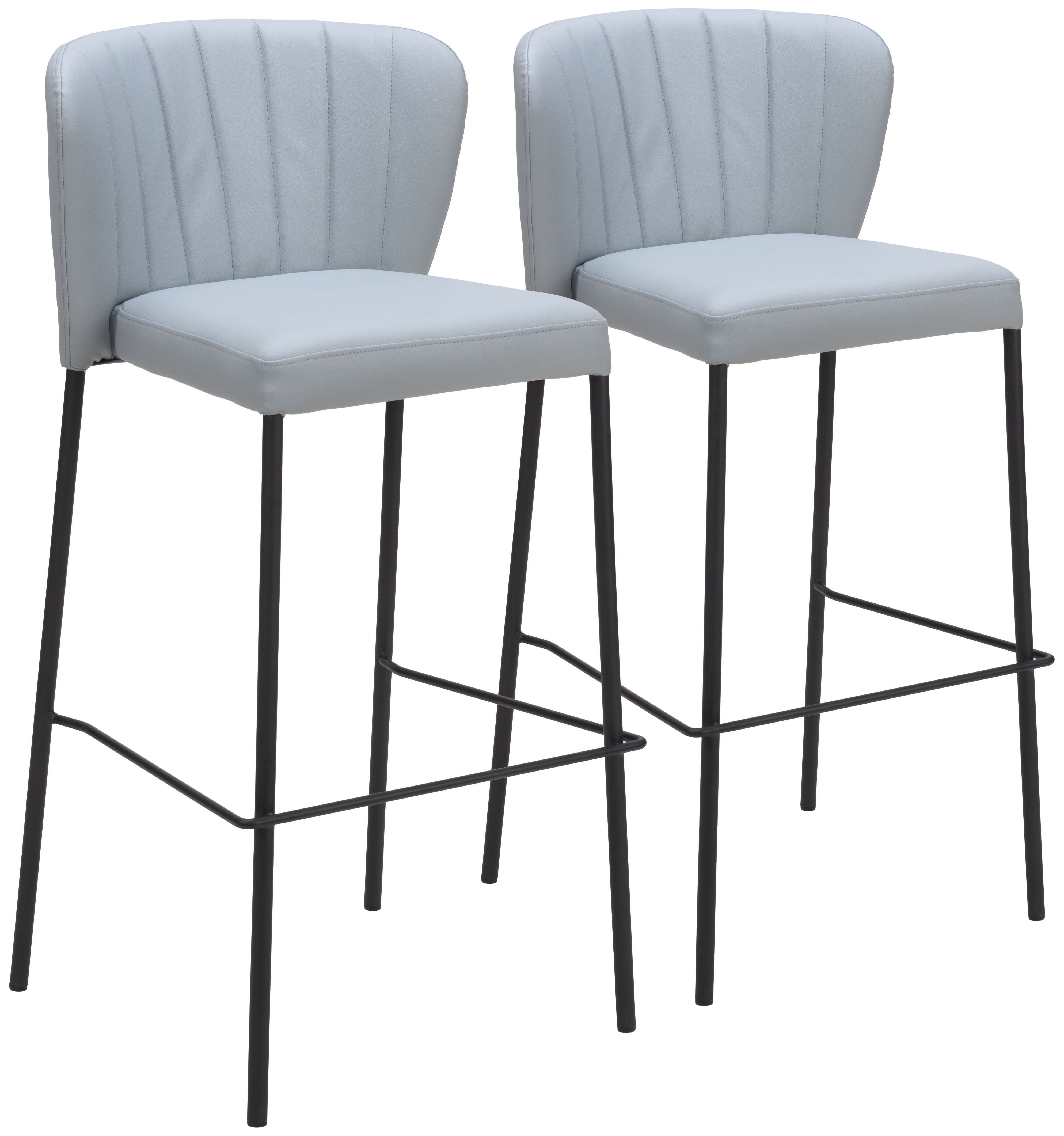 Linz Gray Bar Stool Set of 2 From Zuo | Coleman Furniture