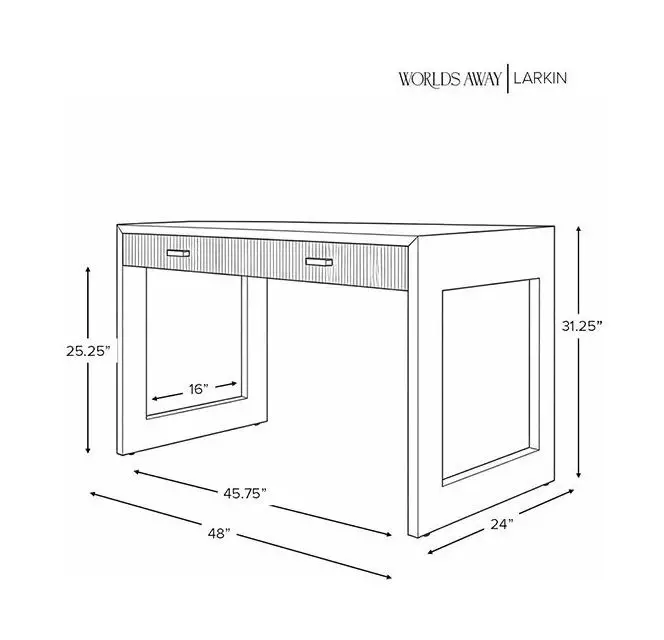 Larkin Natural Oak Veneer With Fluted Detail Desk