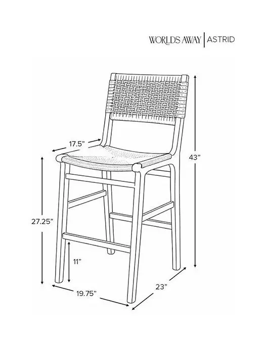Astrid Matte White Lacquer Counter Height Stool