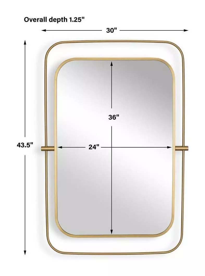 Alden Antique Brass Rectangular Wall Mirror