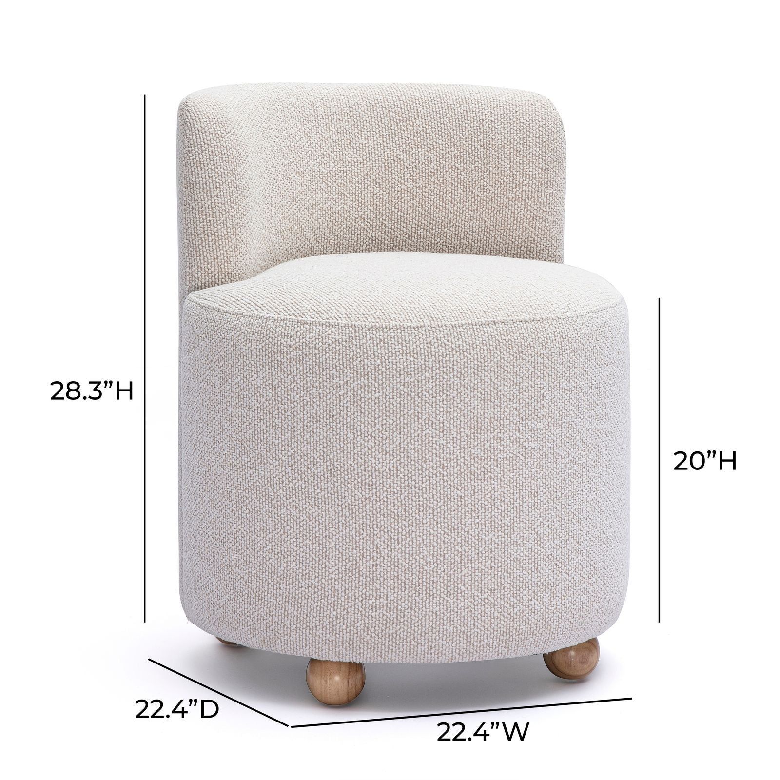 Hakuna Cream Performance Fabric Upholstered Desk Chair