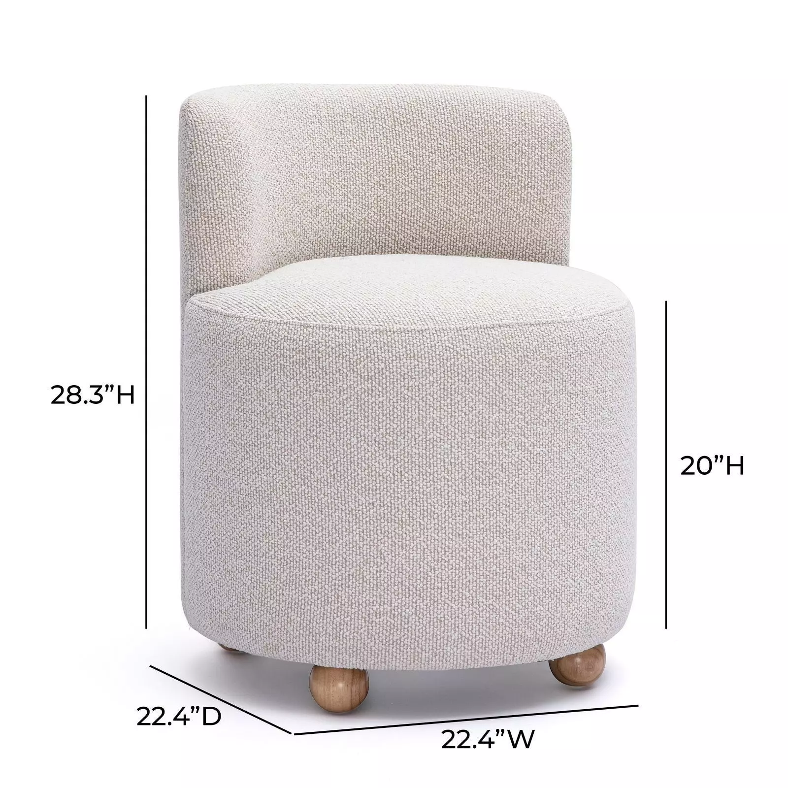 Hakuna Cream Performance Fabric Upholstered Desk Chair