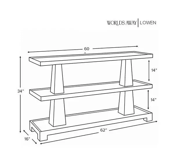 Lowen Textured Green Linen 3 Tier Column Sofa Table