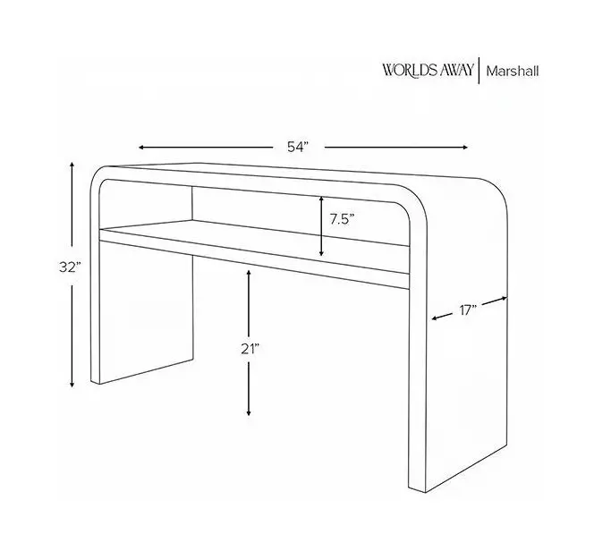 Marshall Matte Burl Wood Waterfall Edge 2 Tier Sofa Table
