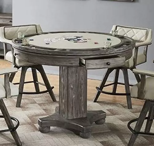 Shades of Gray Distressed Gray 52" Counter Height Game Table