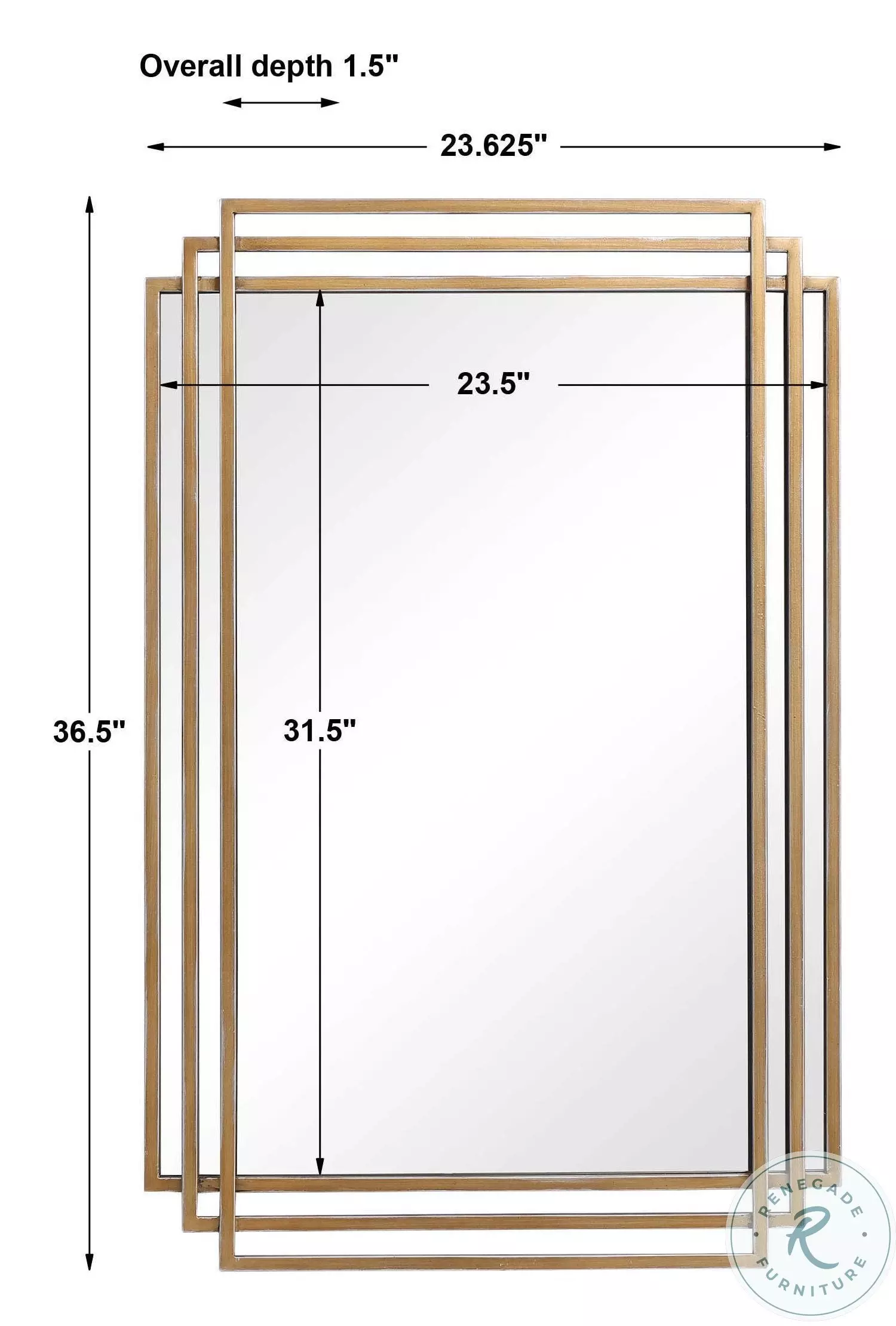Whirlpool Distressed Brushed Gold Mirror