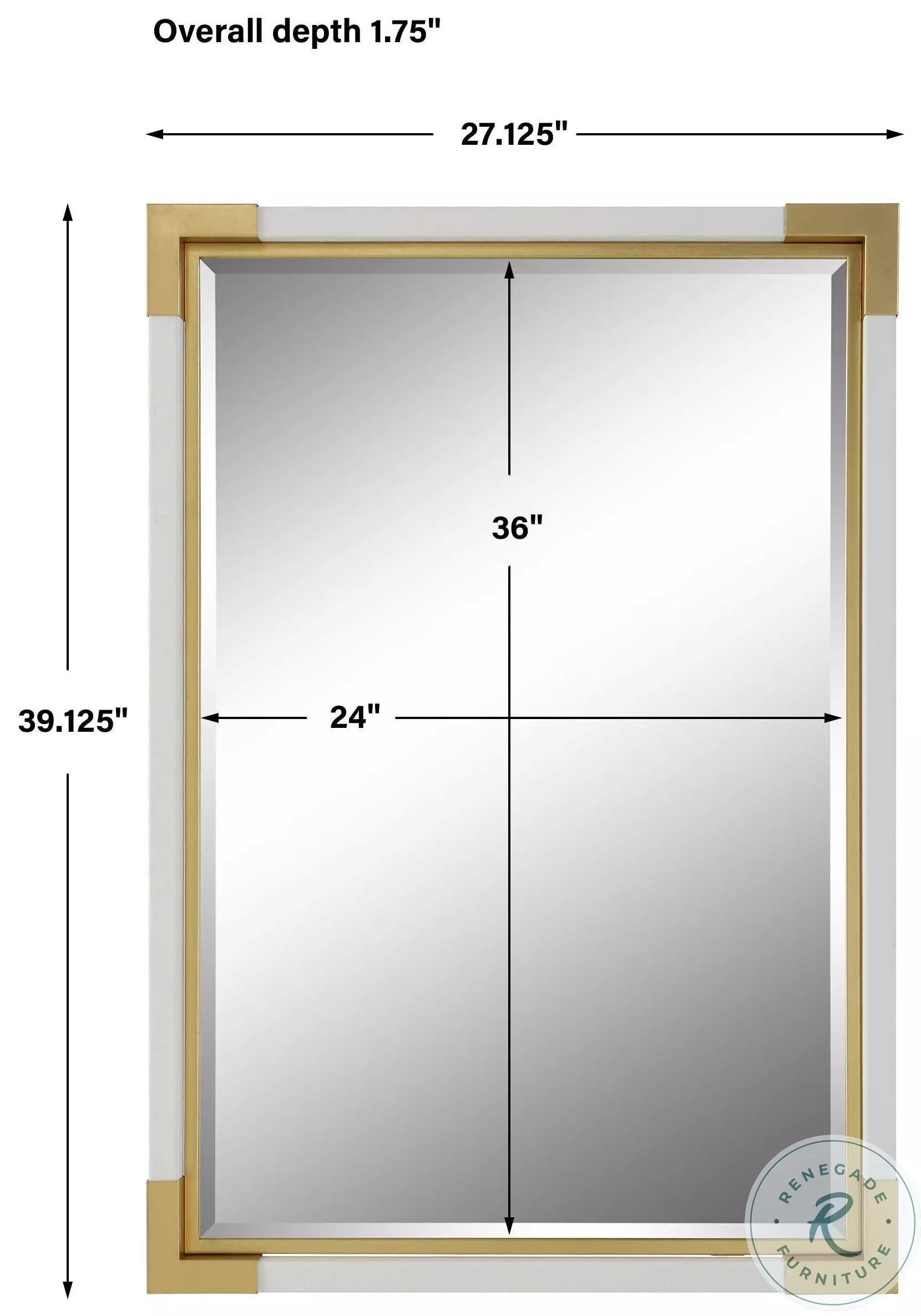Lockmere White And Gold Mirror