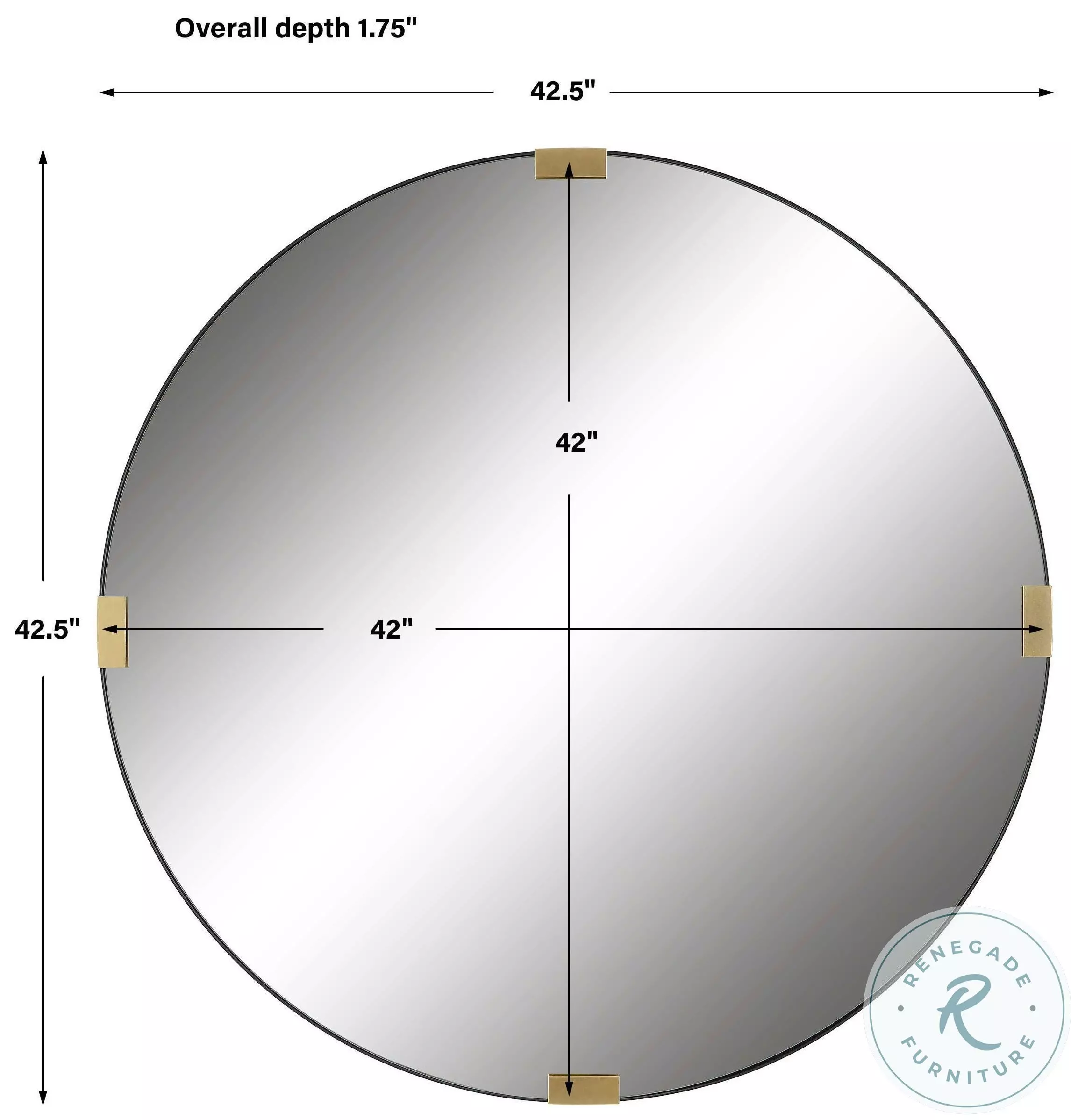 Snipley Satin Black Round Mirror