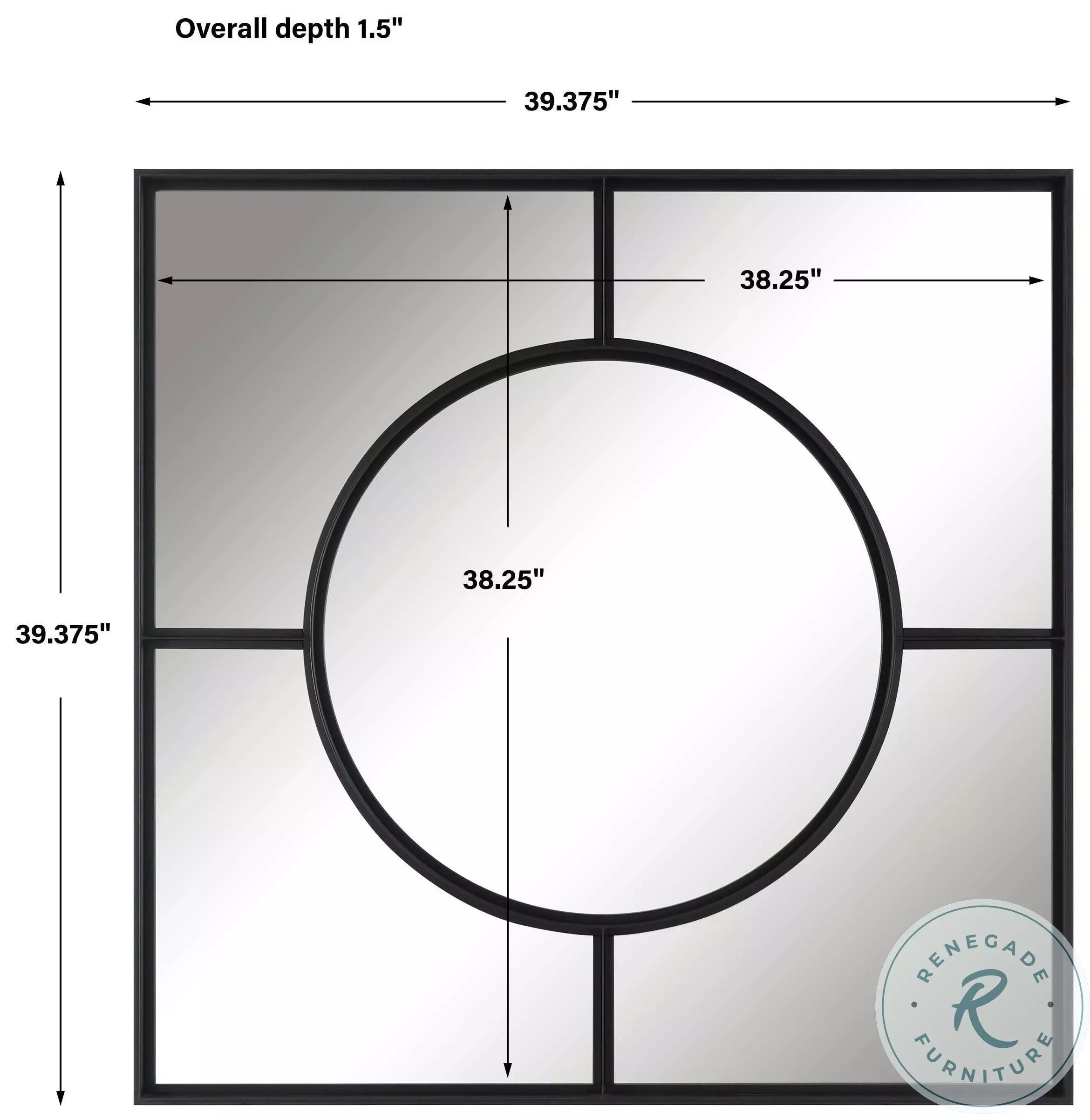 Denholm Satin Black Square Mirror