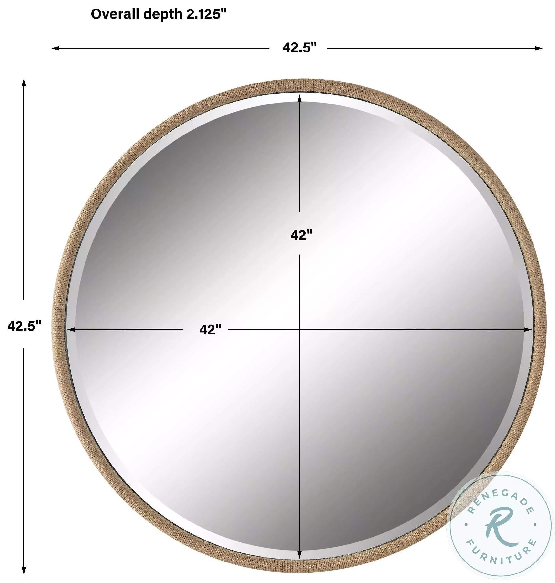 Isadore Black And Natural Round Mirror