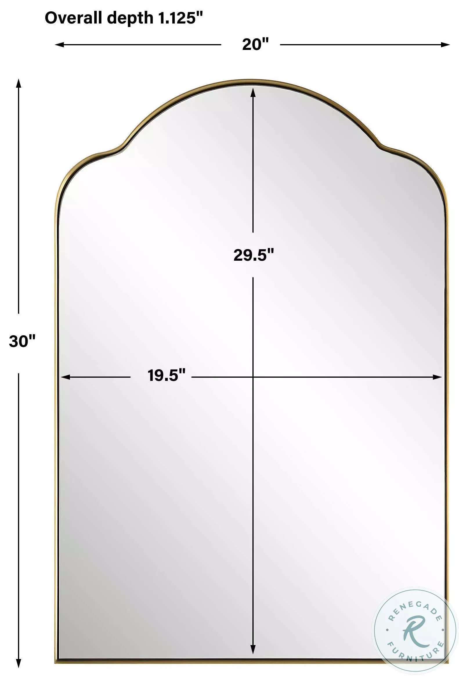 Drettan Brushed Brass Arch Mirror