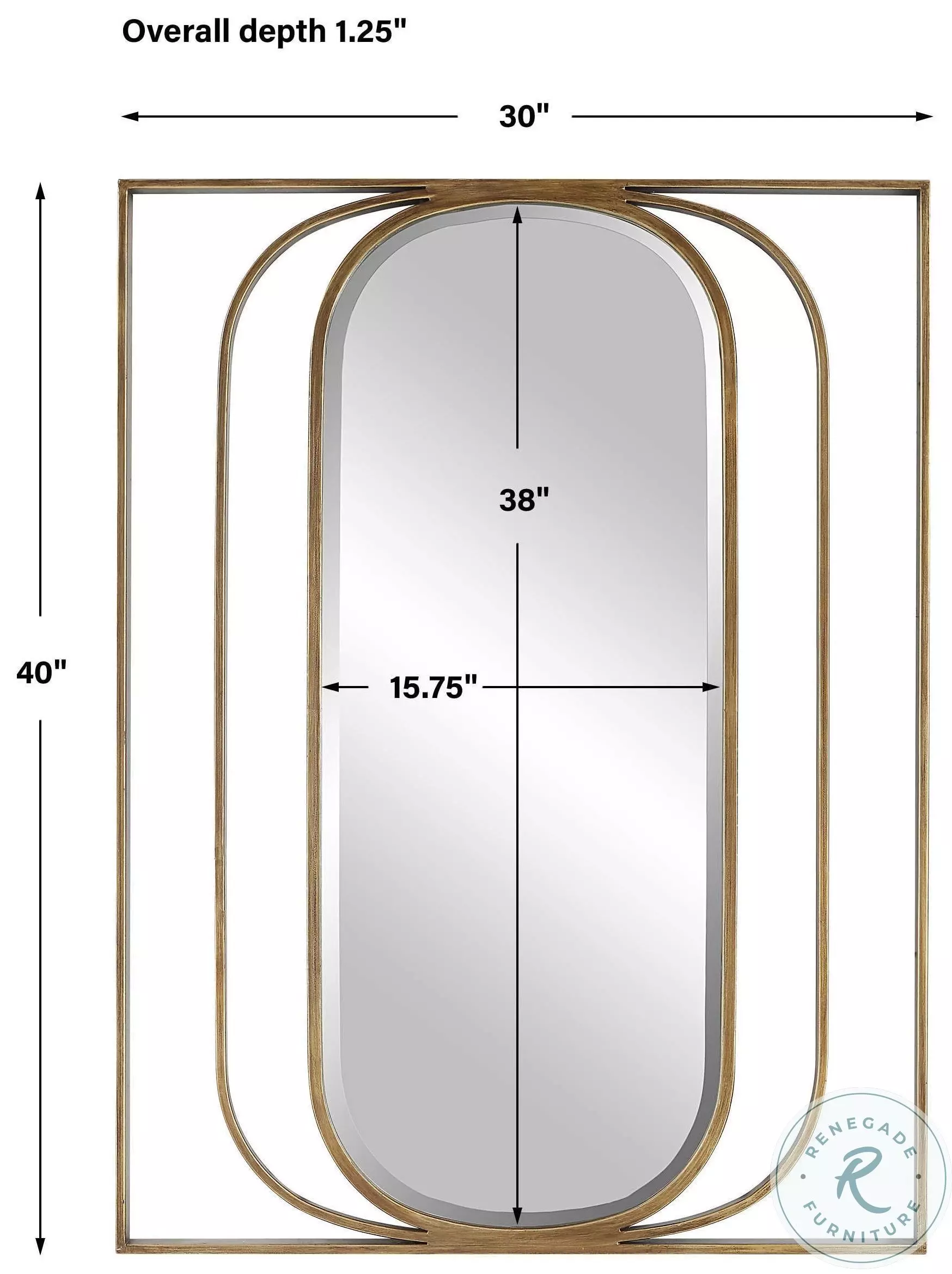 Inspire Antiqued Gold Oval Mirror