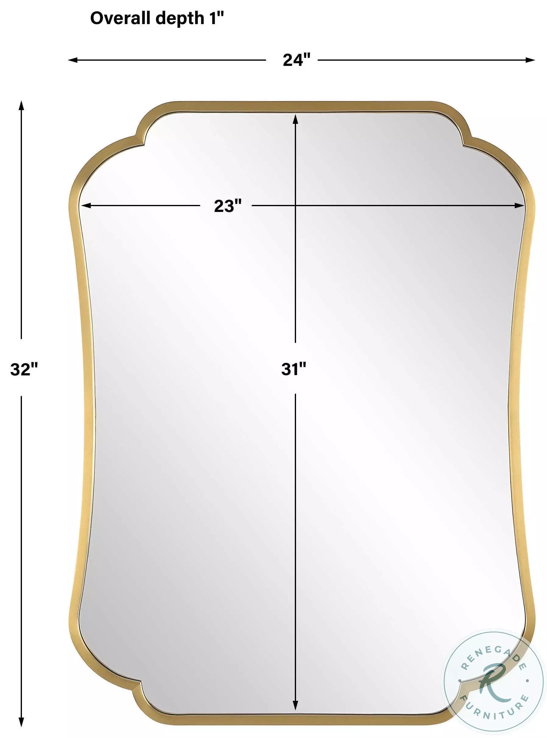 Miranda Brushed Brass Mirror