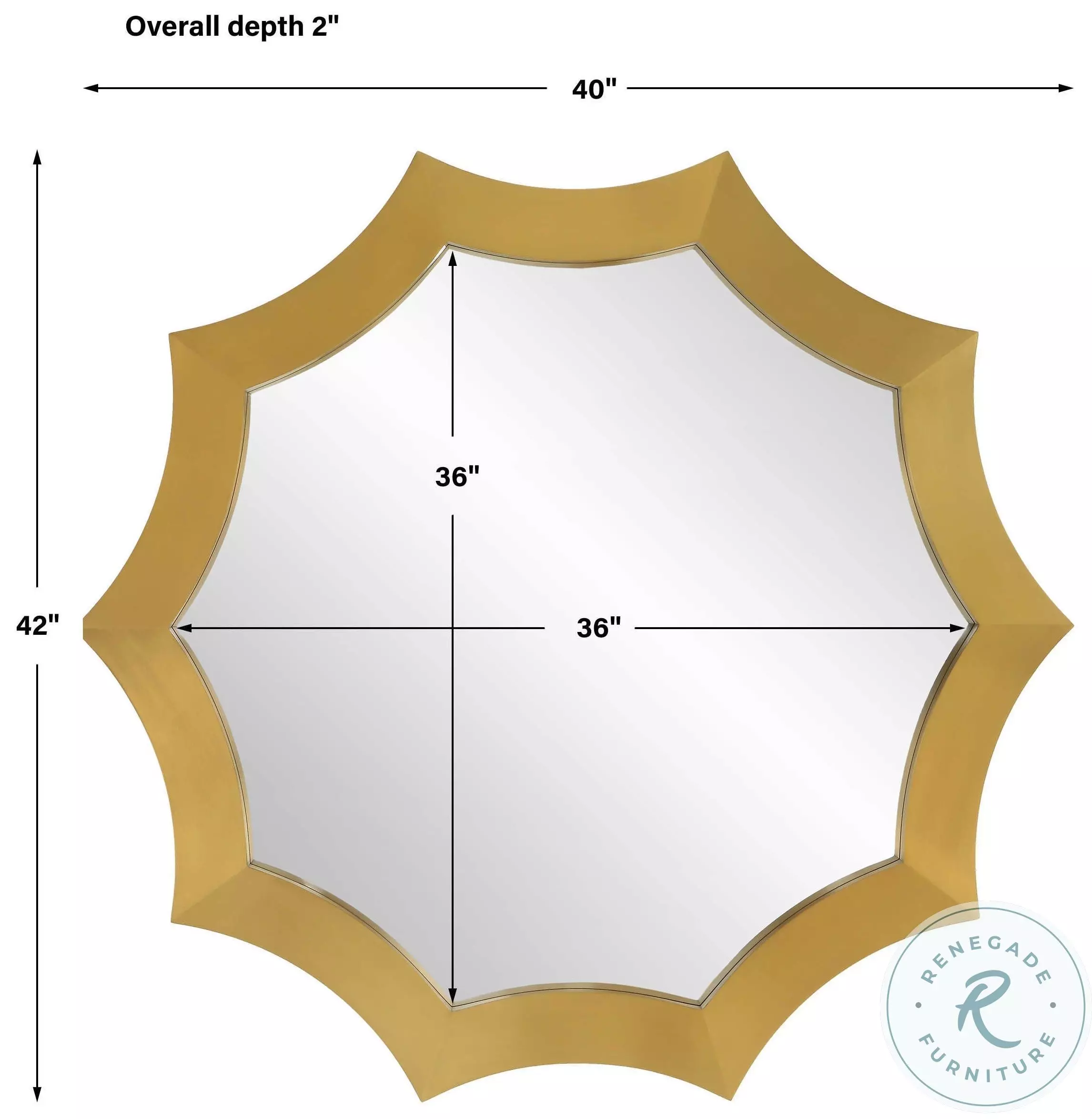 Phoenix Brushed Brass Round Mirror