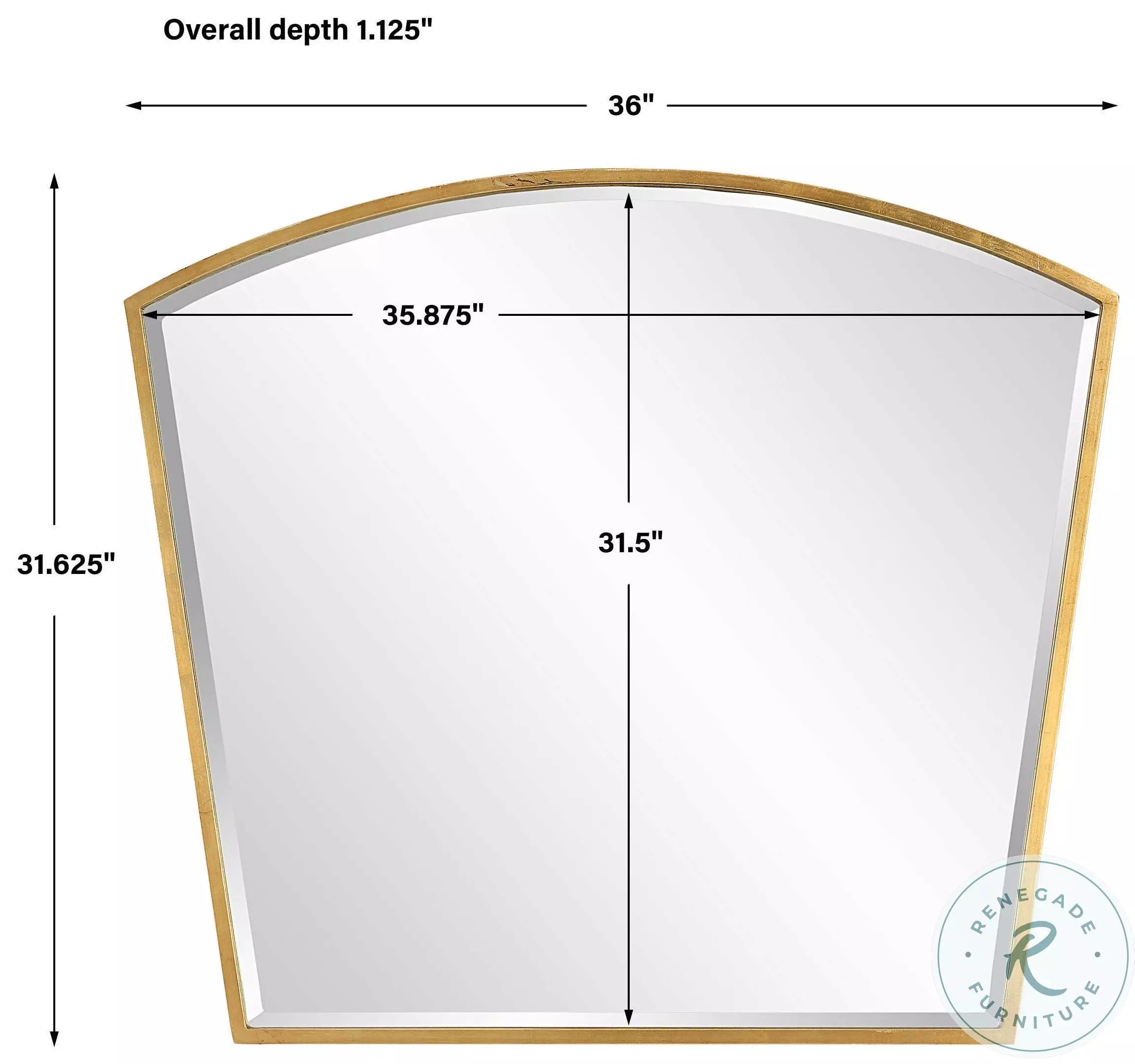 Tornado Antiqued Gold Arch Mirror