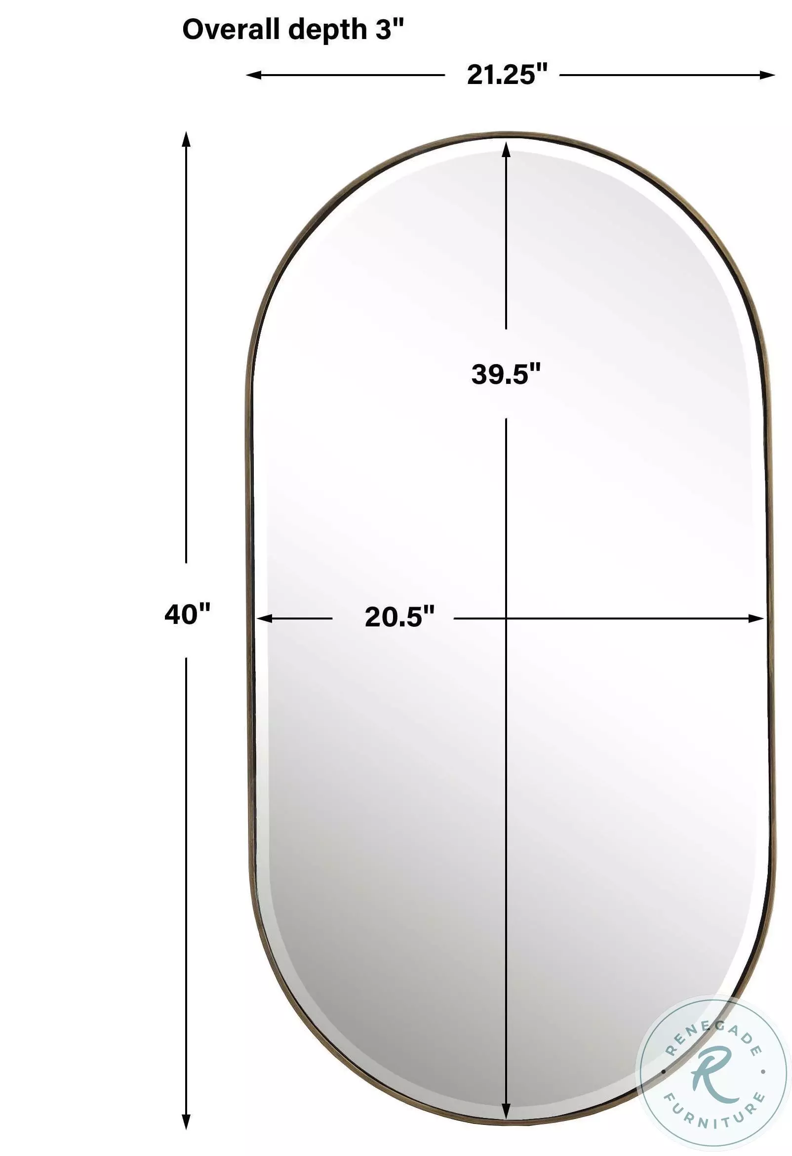 Vento Antiqued Golden Bronze Oval Mirror