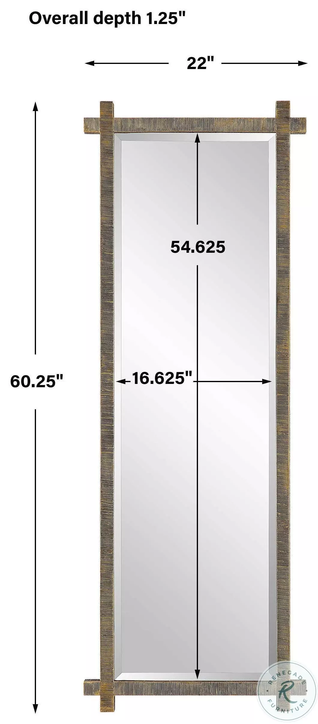 Stelio Antiqued Gold Dressing Mirror