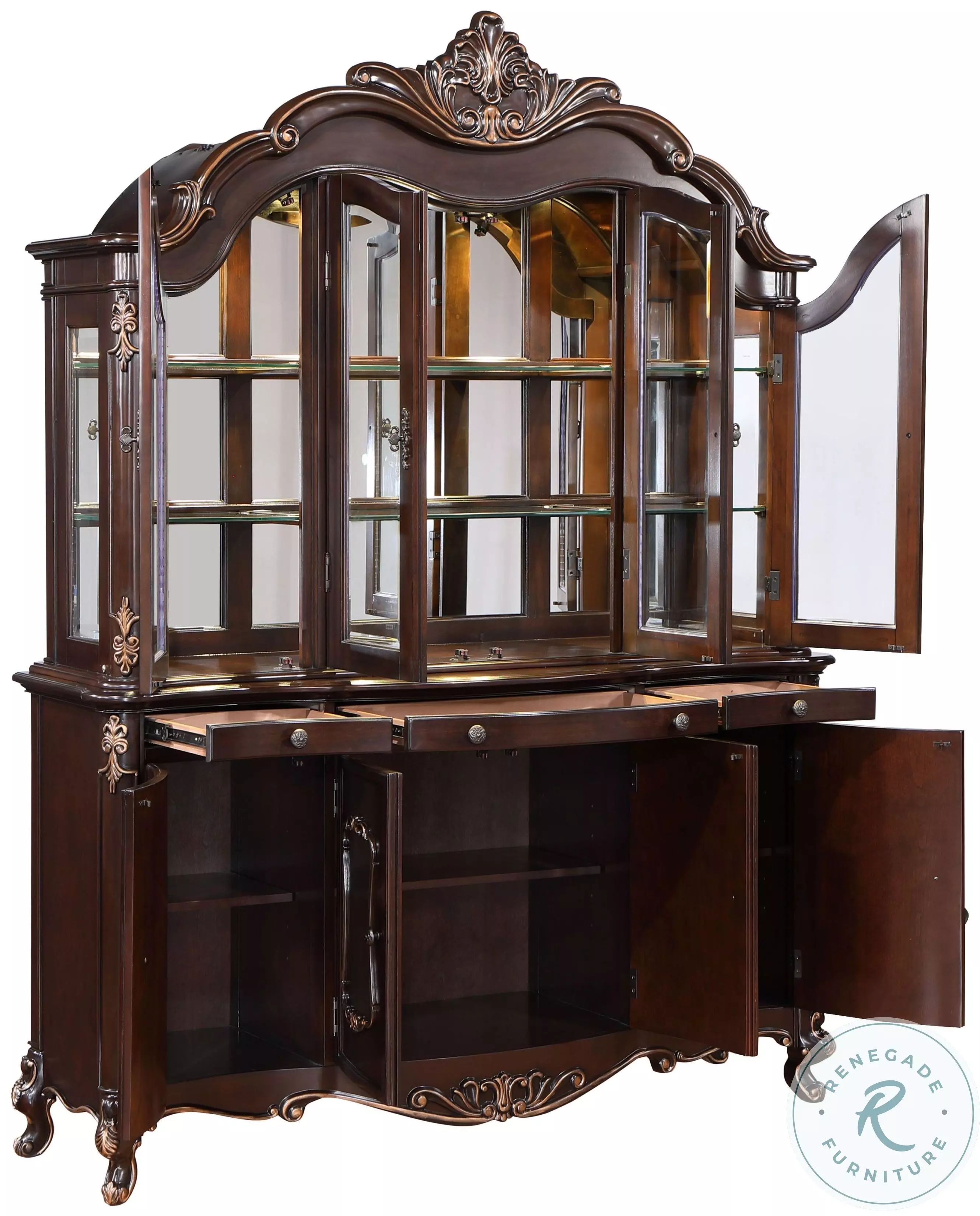 New Classic Constantine China Cabinet Top - Cherry D532-40T Promo, image size:2660x3300