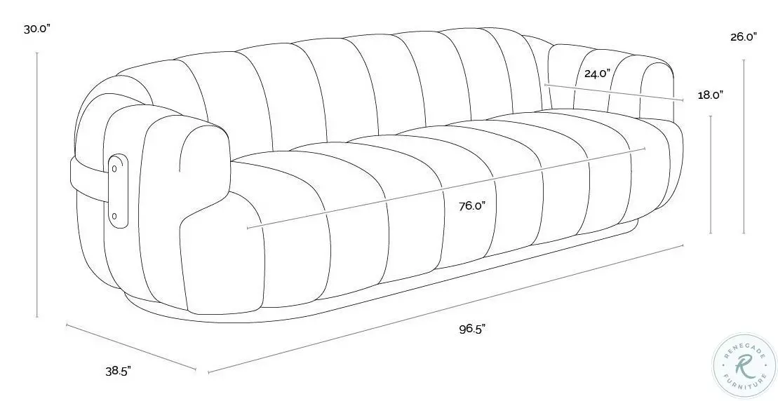Ezra Dove Cream 97" Sofa