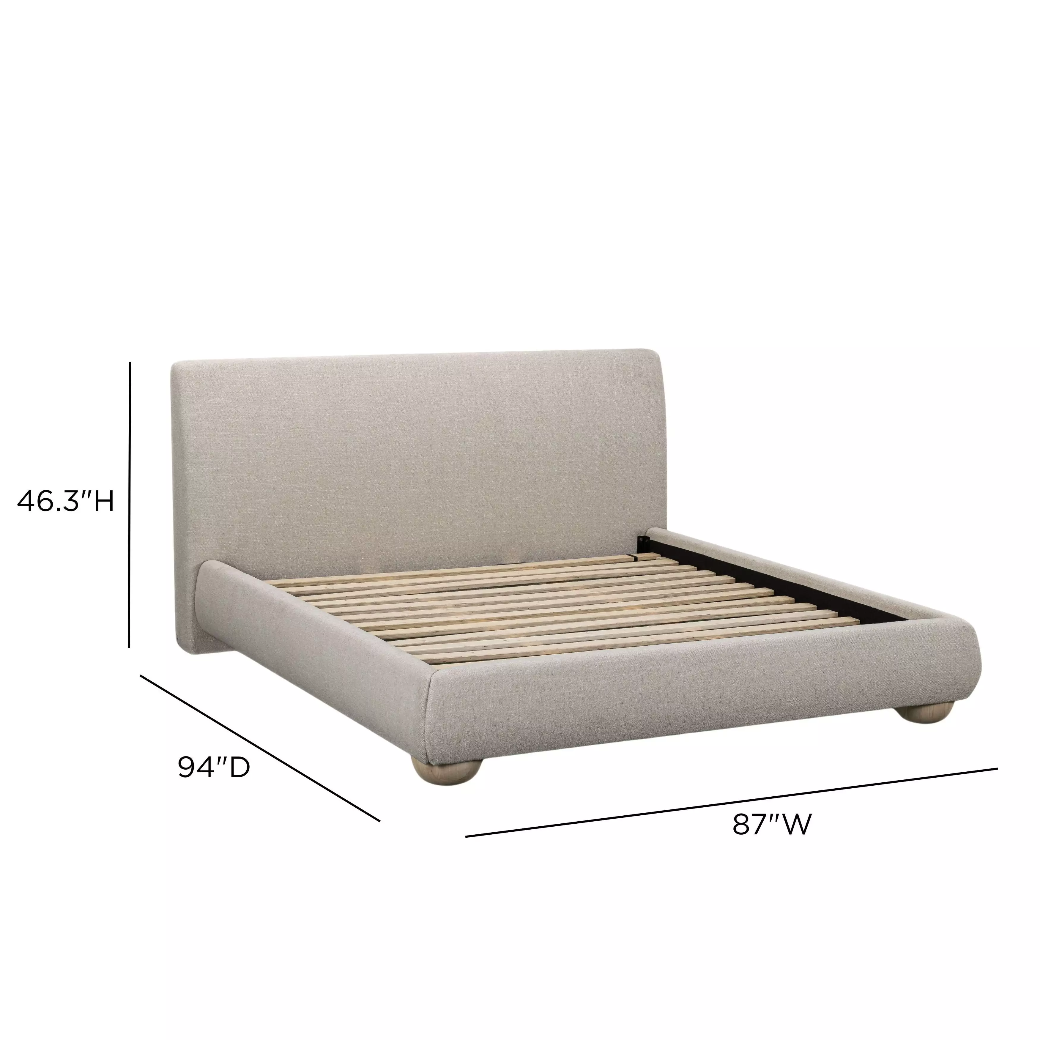 Rayne Cream King Upholstered Panel Bed