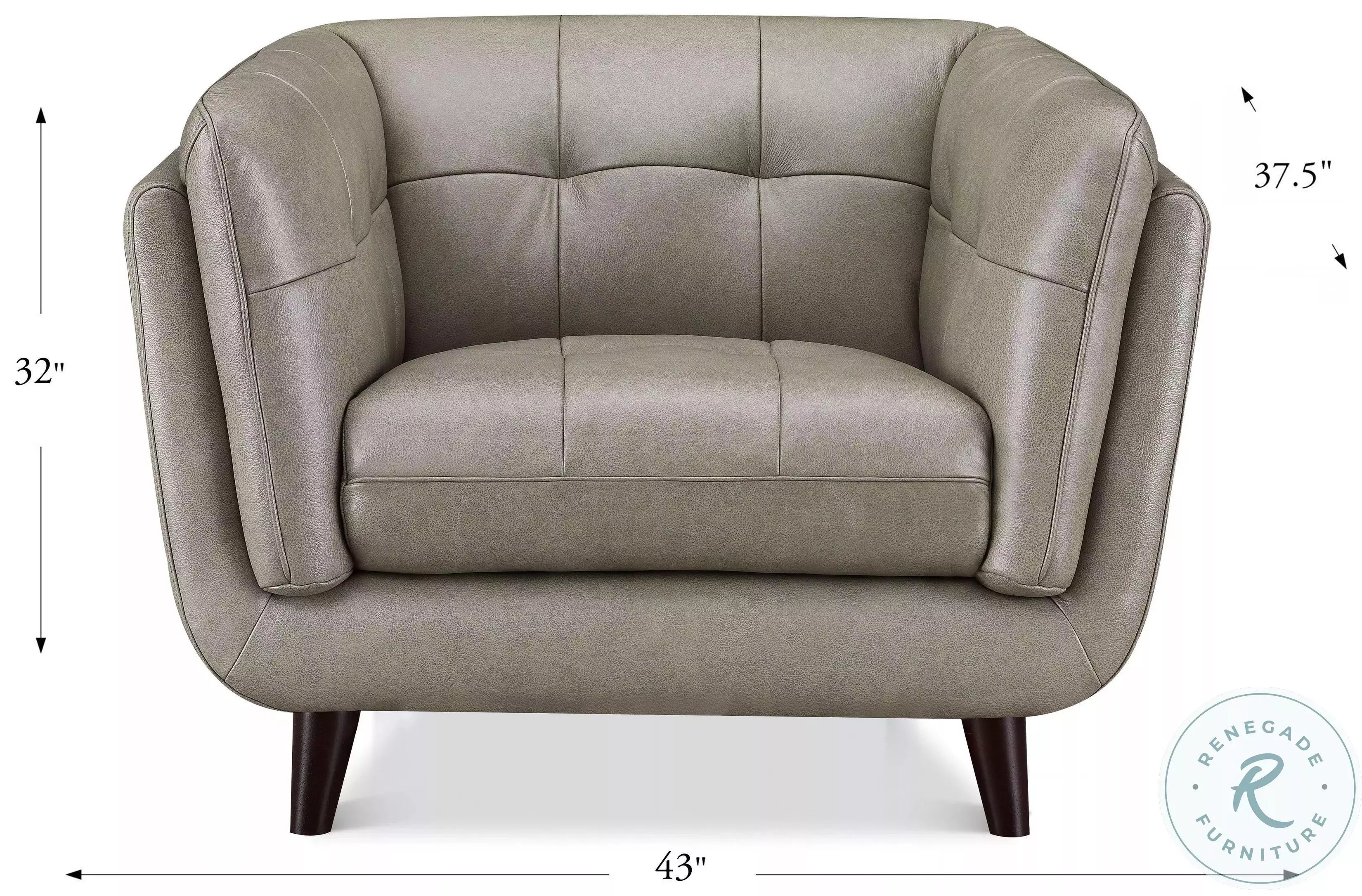 Sorella Slate Leather Upholstered Accent Chair