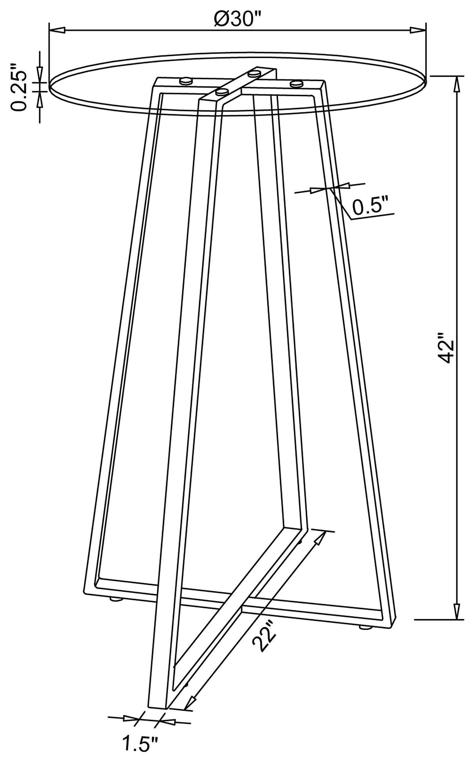 Zanella Chromed Glass Top Bar Table