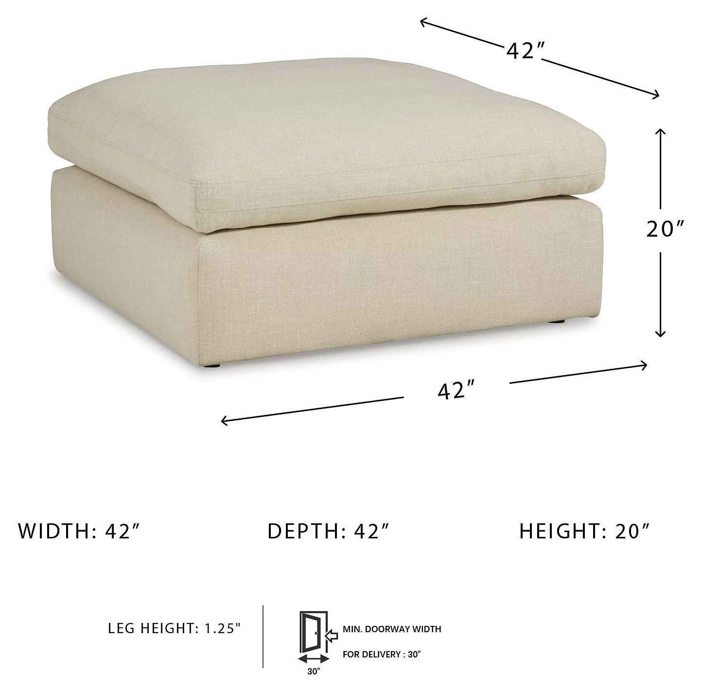 Elyza Linen Oversized Accent Ottoman