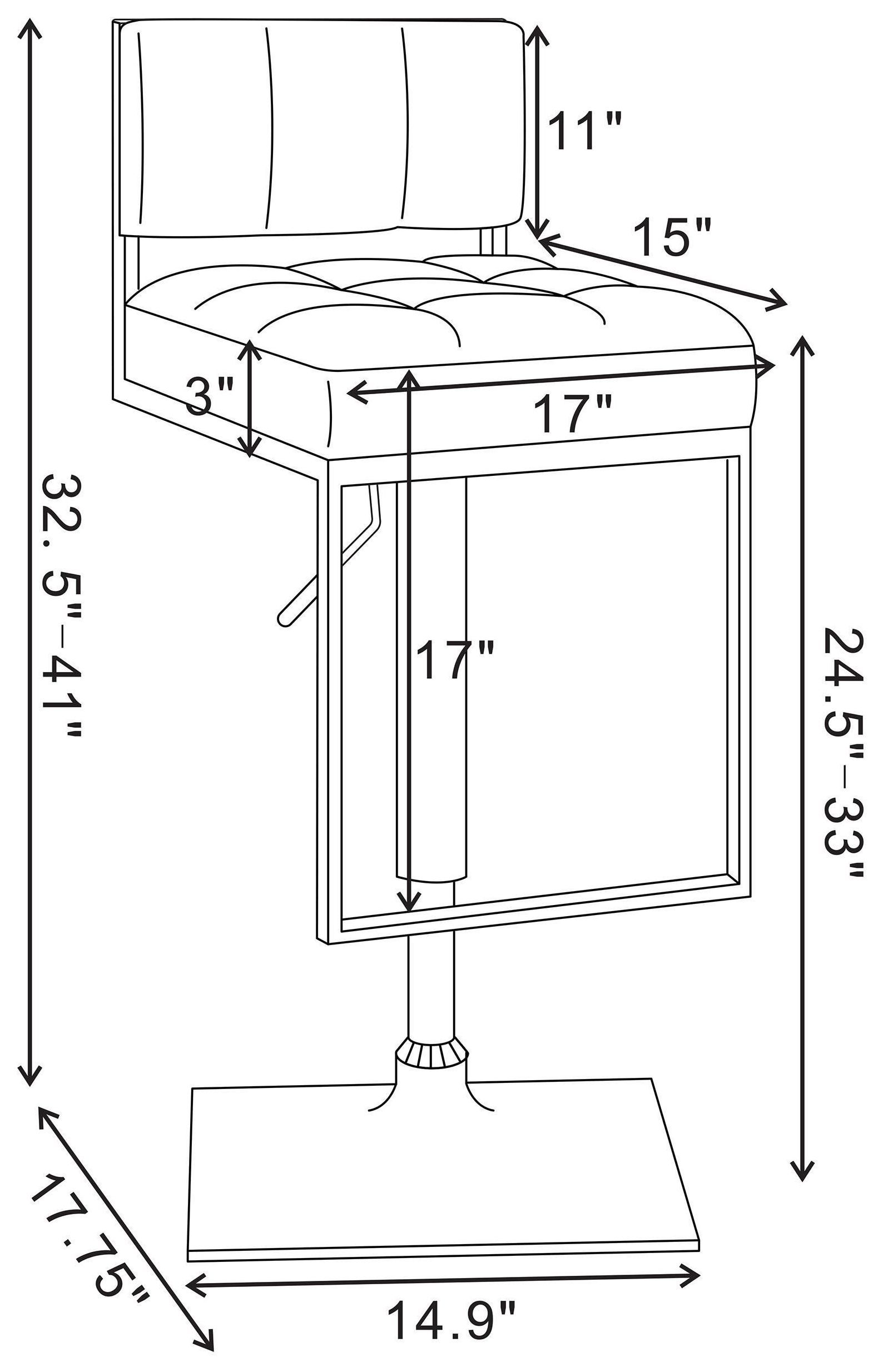 Alameda White And Chrome Adjustable Bar Stool