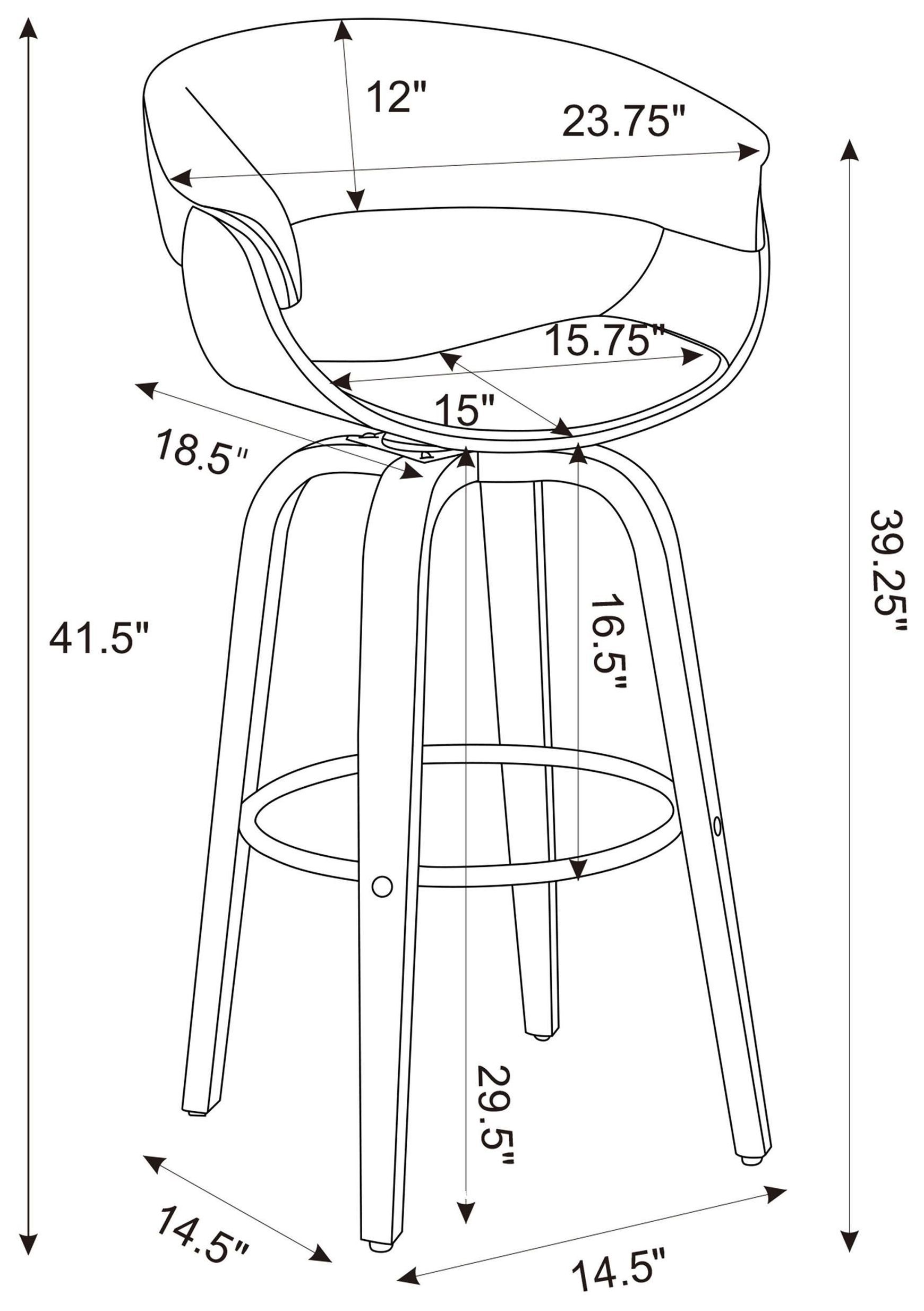 Zion Walnut And Black Upholstered Swivel Bar Stool 