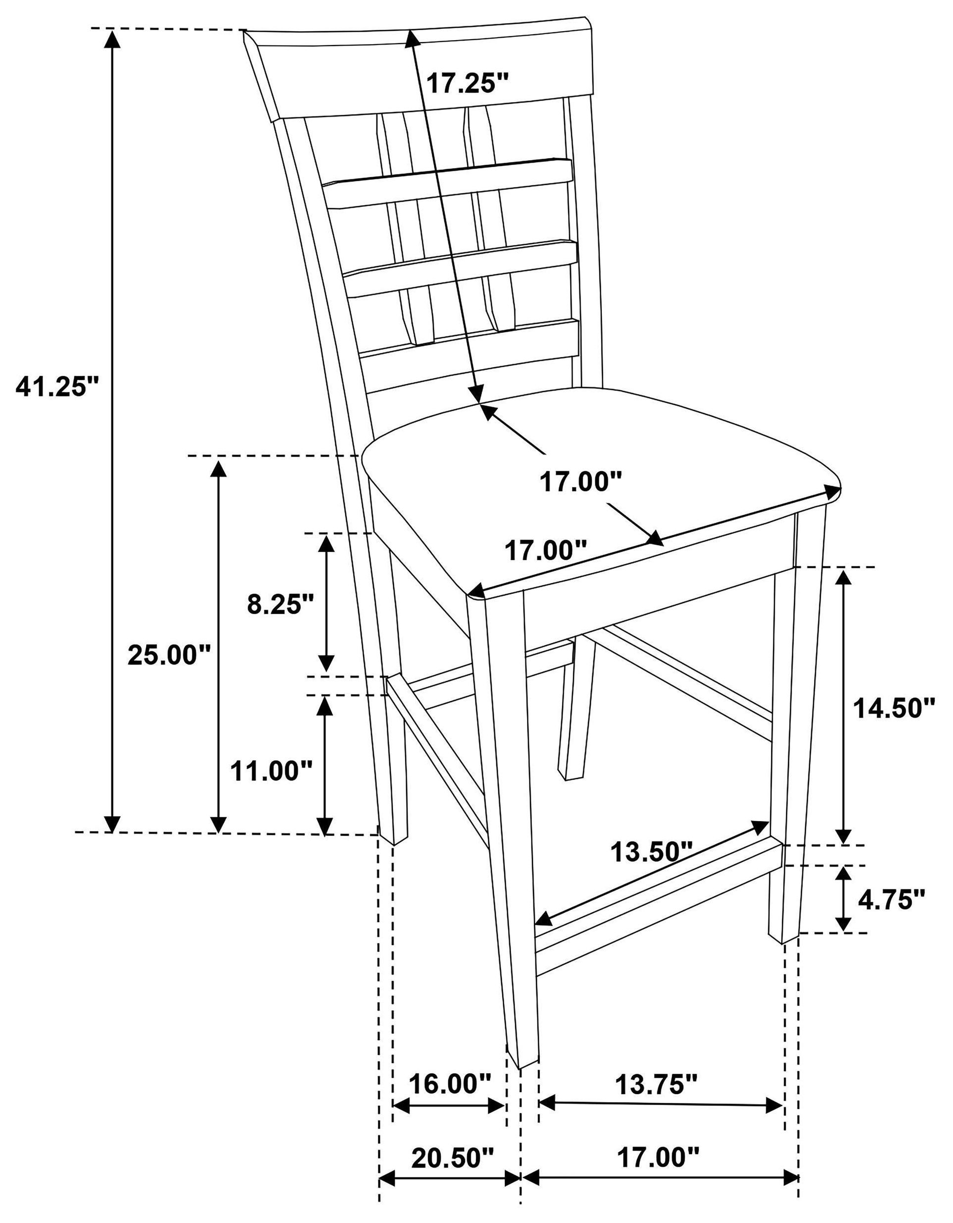 Gabriel Cappuccino Lattice Back Counter Height Stool Set of 2
