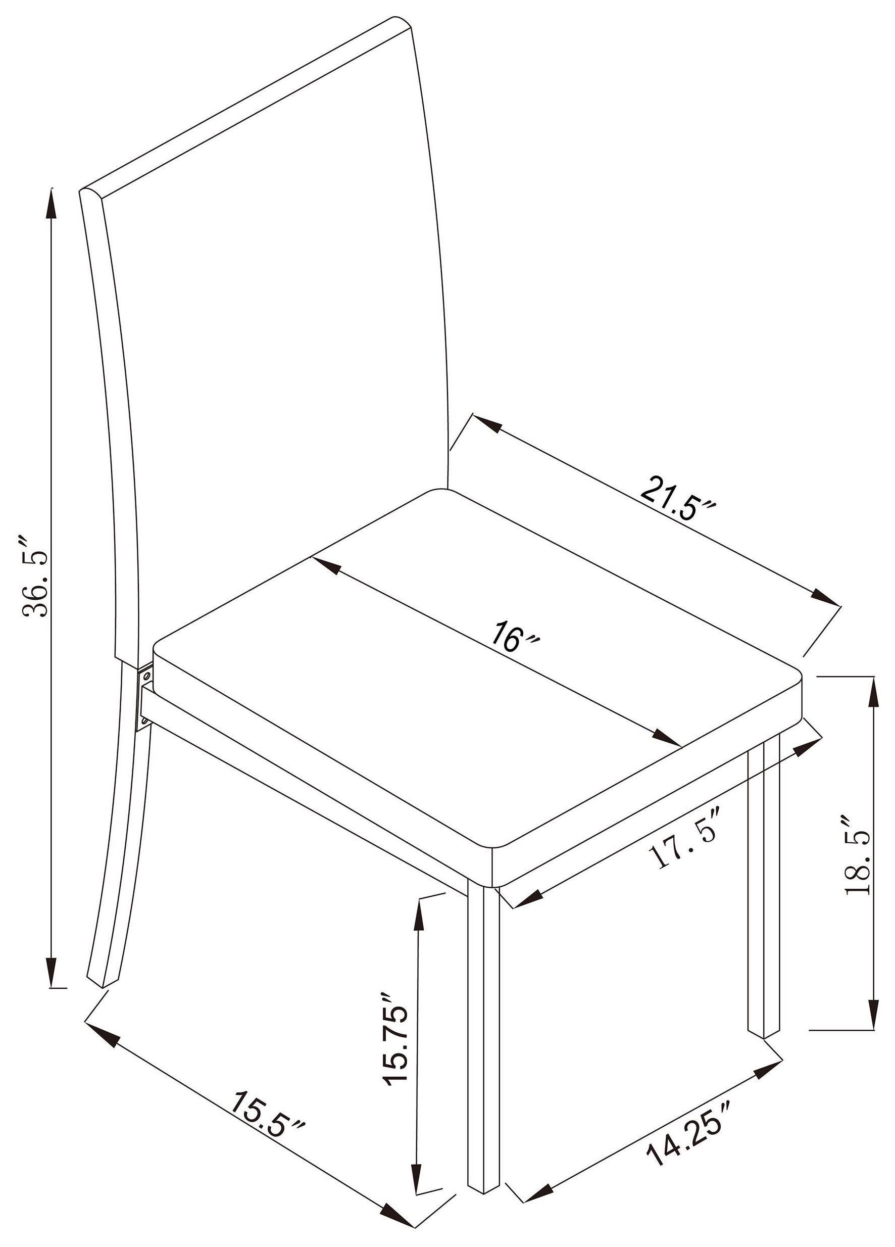 Garza Black Side Chair Set of 2