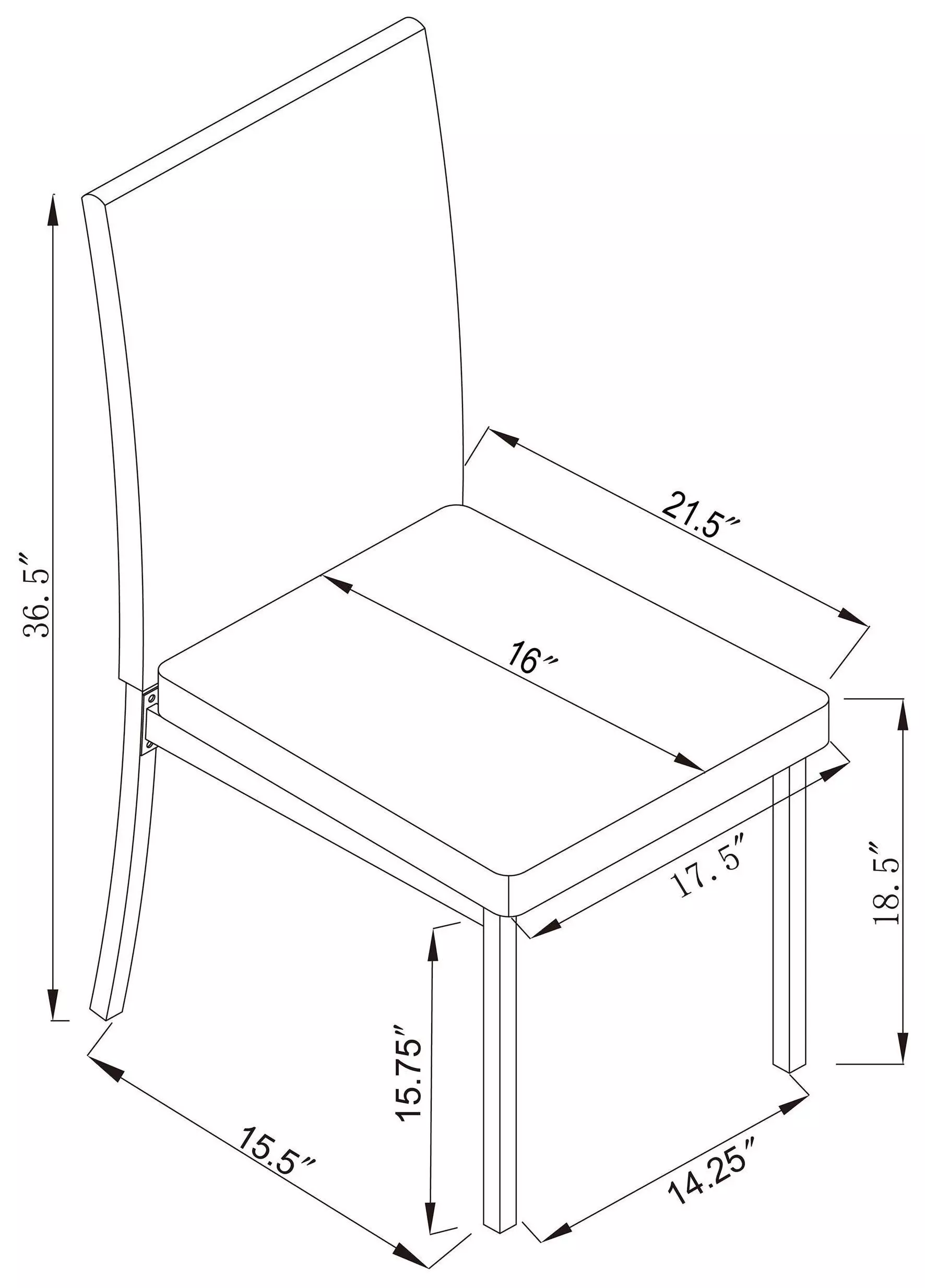 Garza Black Side Chair Set of 2