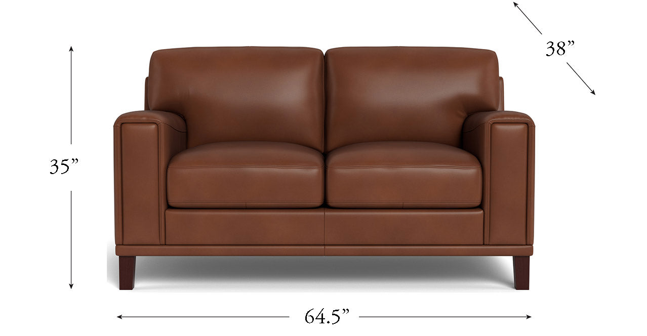 Halwyn Pecan Leather 65" Loveseat