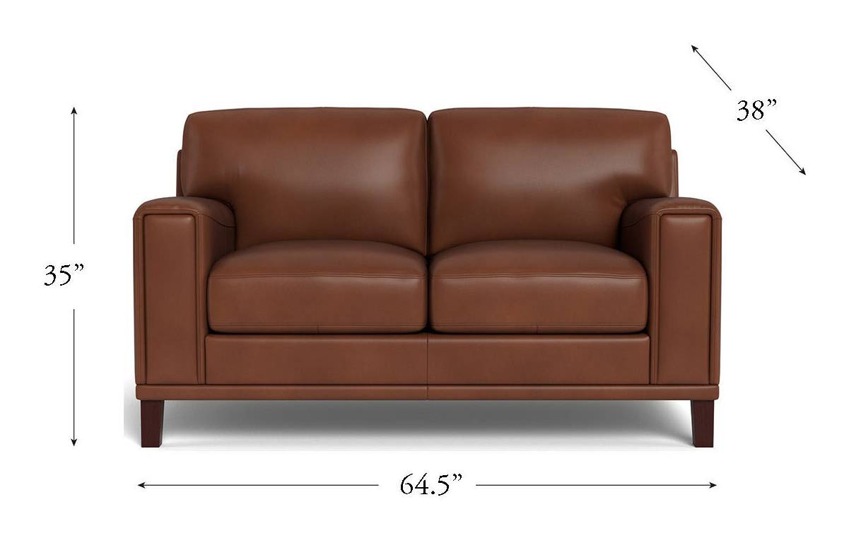 Halwyn Pecan Leather 65" Loveseat