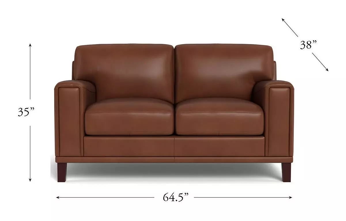Halwyn Pecan Leather 65" Loveseat