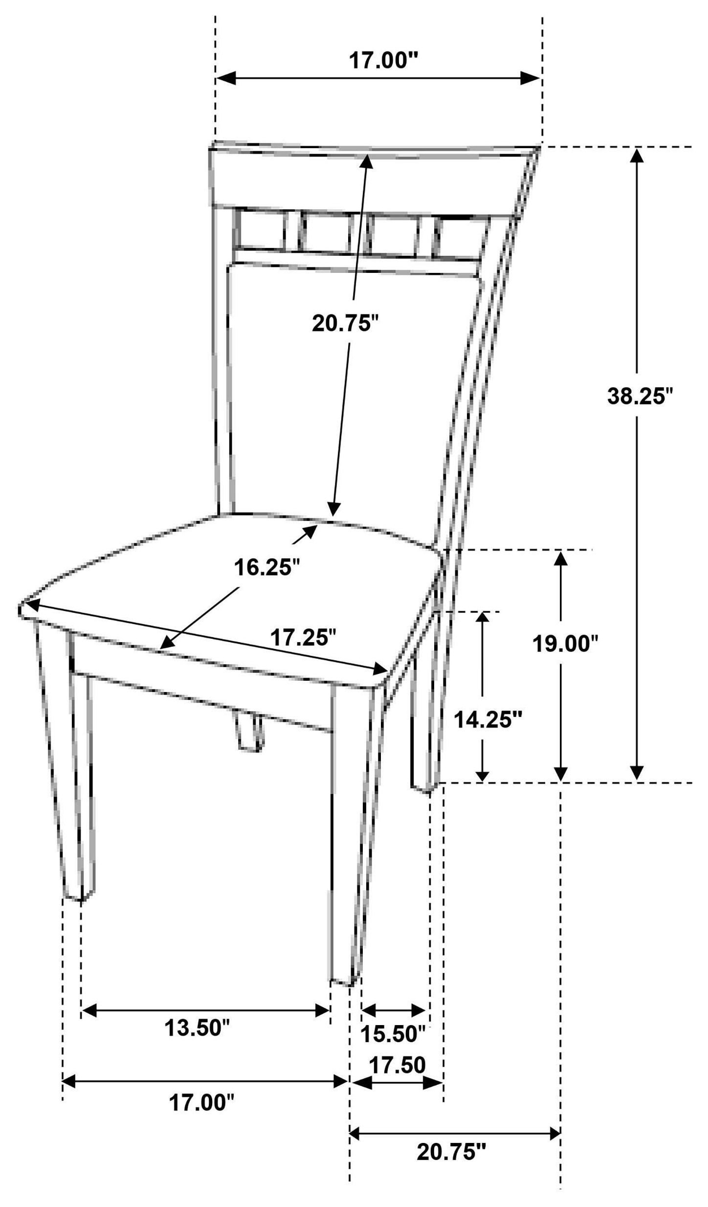 Gabriel Cappuccino Cushion Back Side Chair Set of 2
