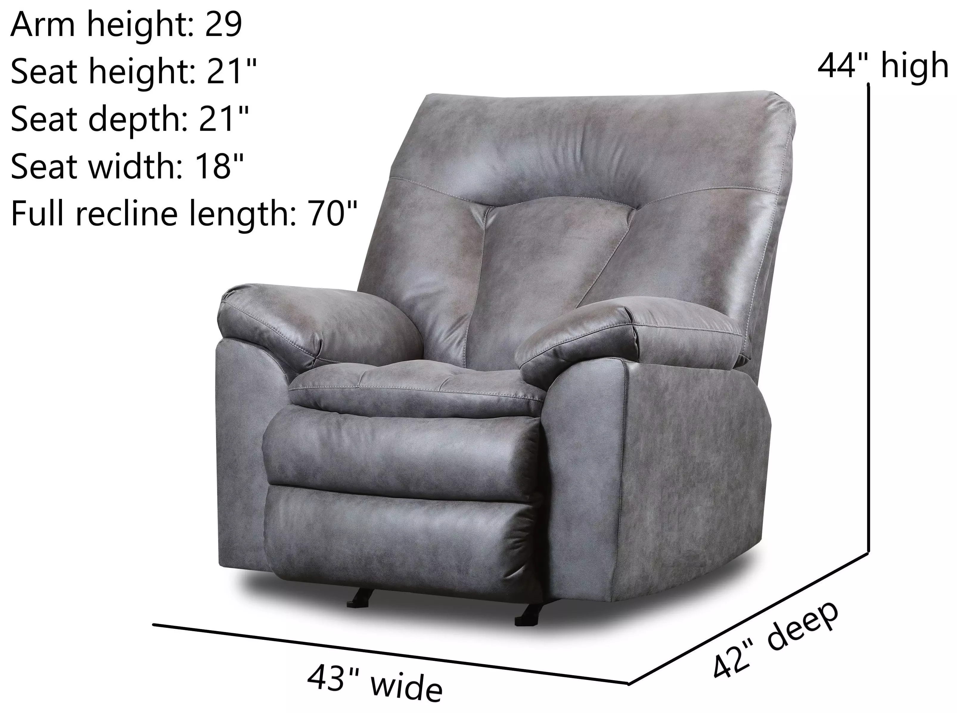 Bennett Light Gray Rocker Recliner