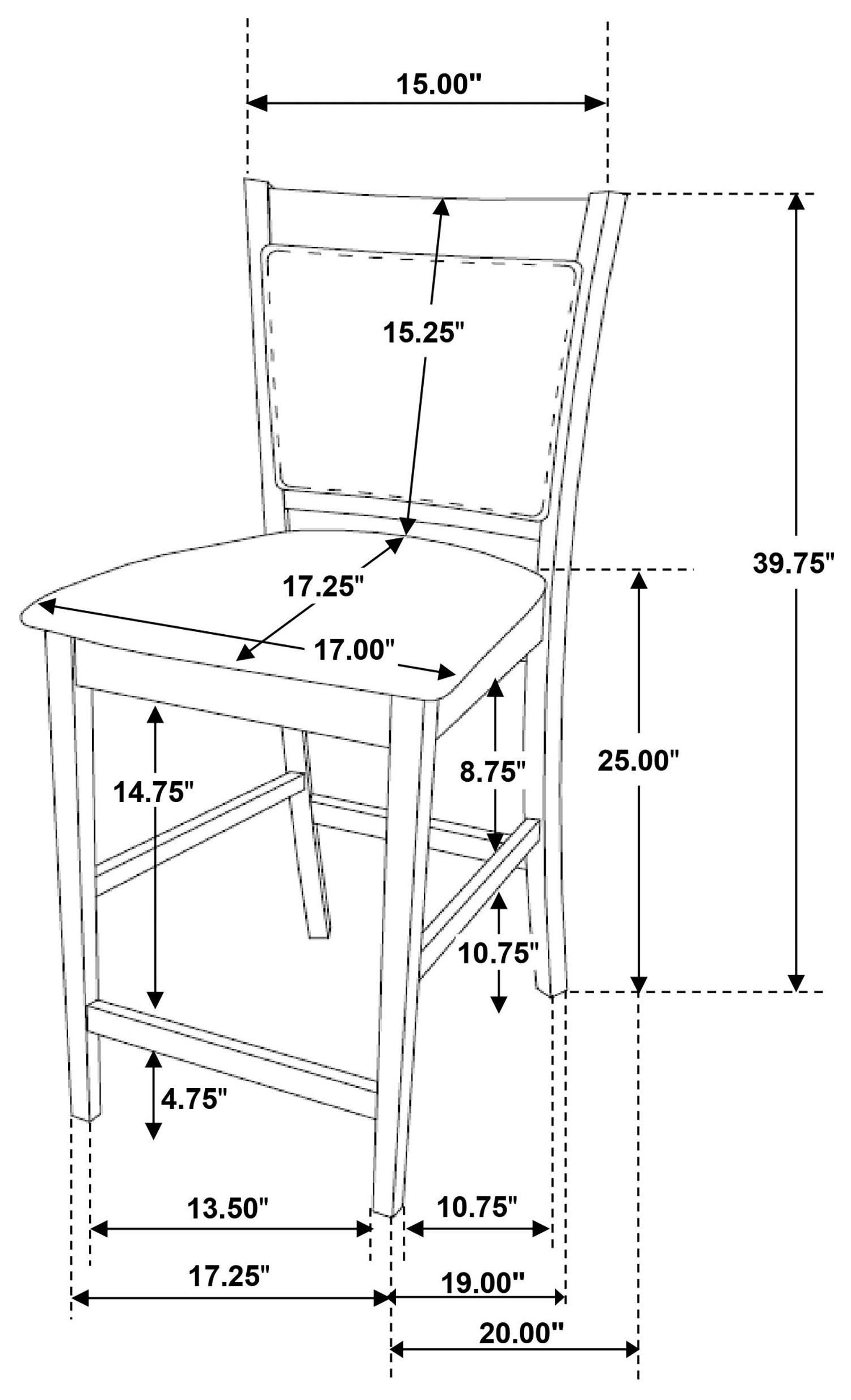 Jaden Black Counter Height Stool Set of 2