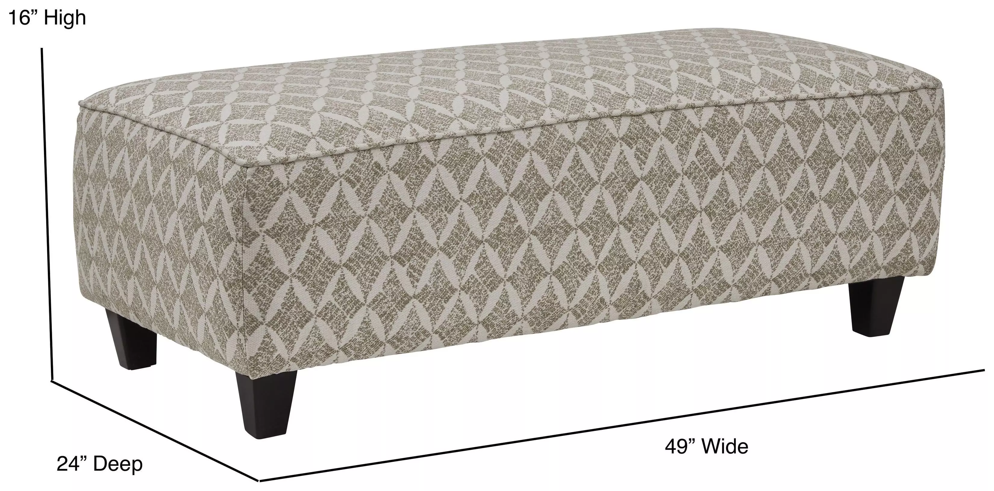 Wowza Sand Brown and Taupe Upholstered Rectangular Cocktail Ottoman