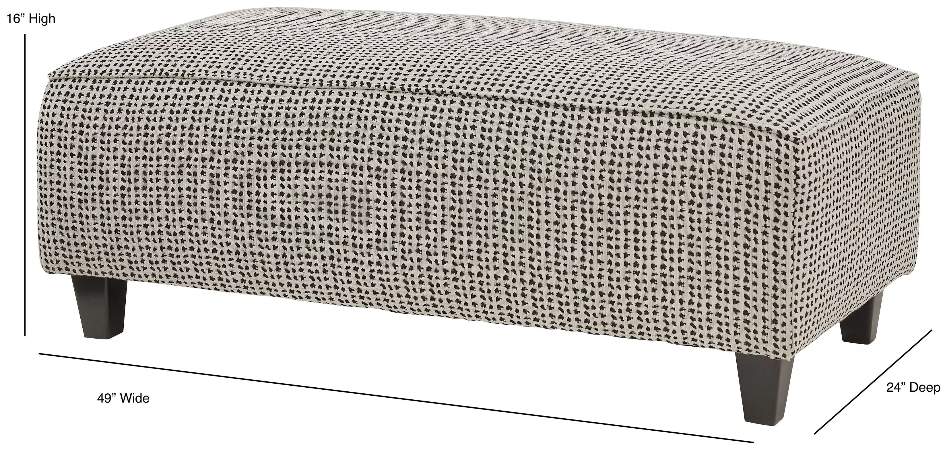 Wowza Dusk Tan and Black Upholstered Rectangular Cocktail Ottoman