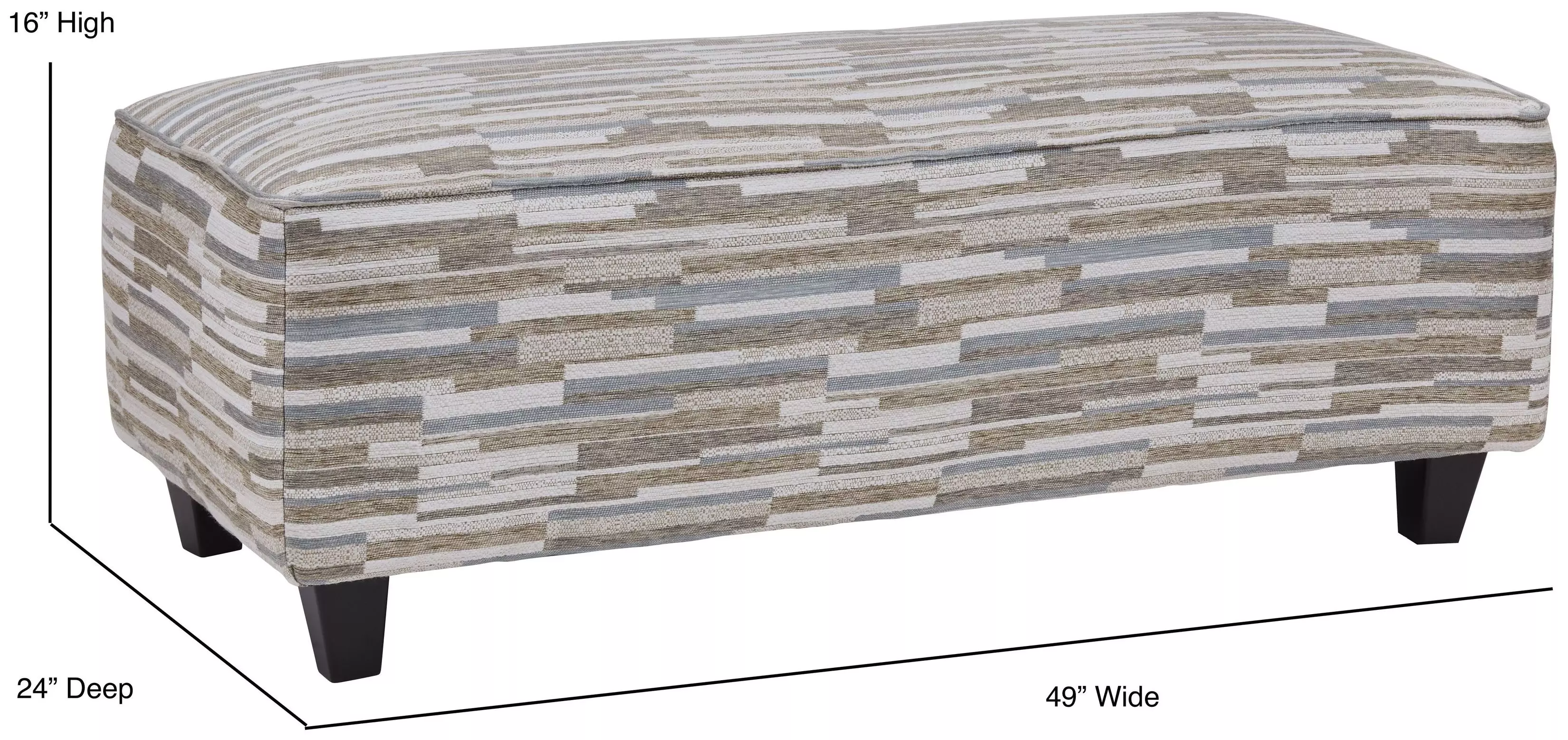 Amos Sand Beige and Brown Upholstered Rectangular Cocktail Ottoman