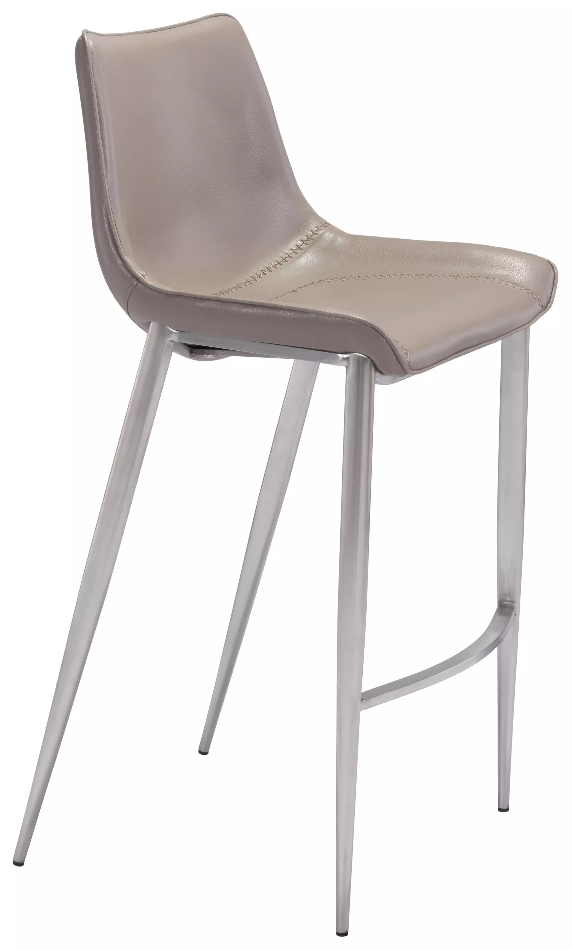 Zuo Modern Magnus 2-pc. Upholstered Bar Stool, One Size, Gray