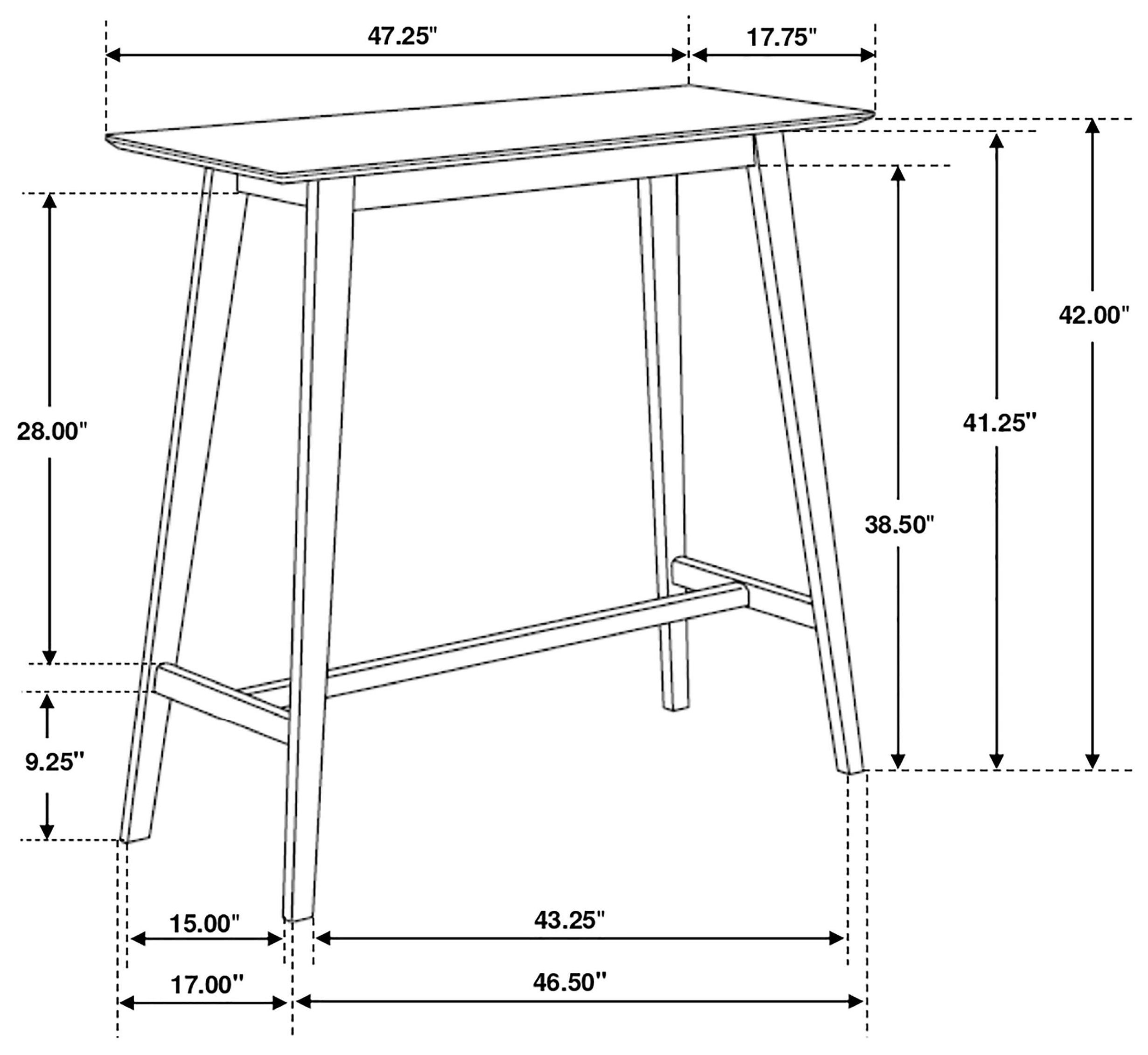 Finnick Walnut Rectangular Bar Table 