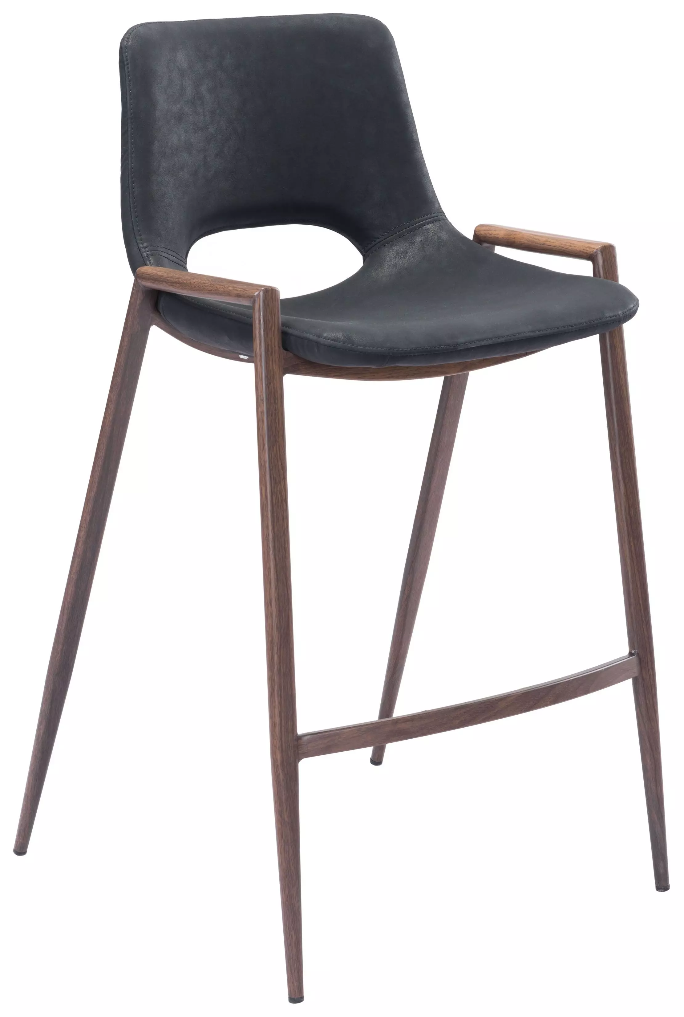 Zuo Modern Desi 2-pc. Counter Height Upholstered Bar Stool, One Size, Black