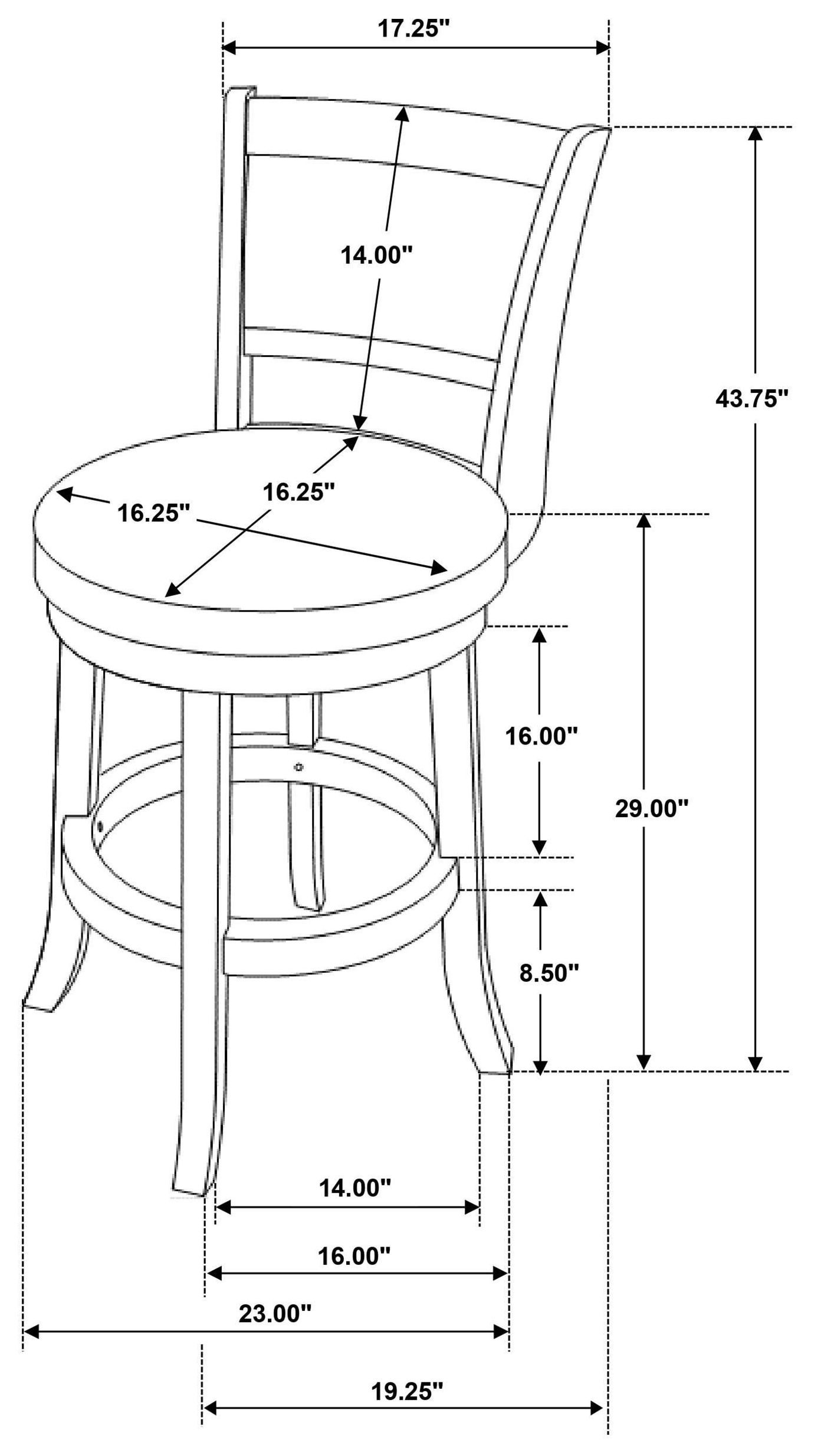 Broxton Chestnut And Black Upholstered Swivel Bar Stool Set of 2