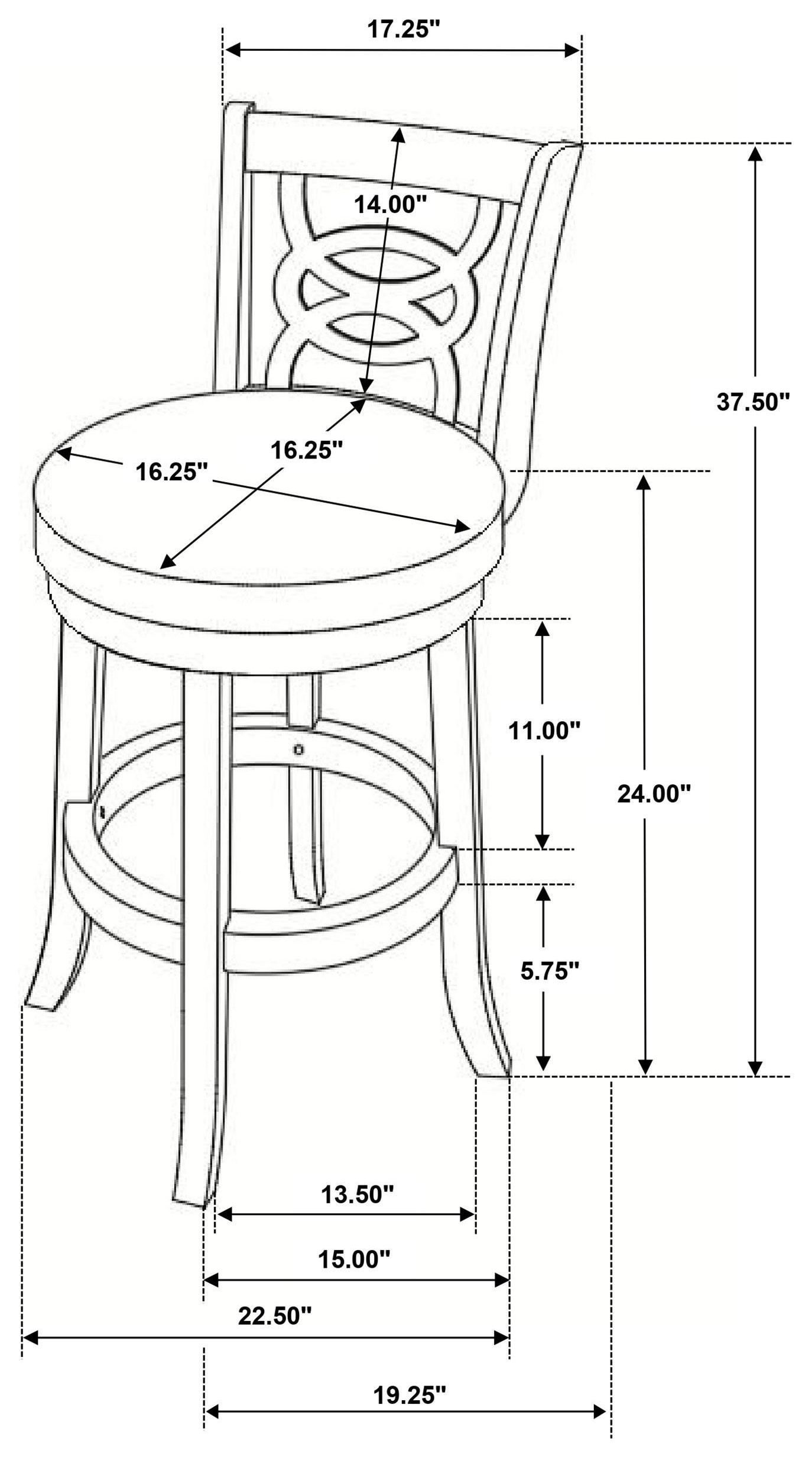 Calecita Cappuccino Upholstered Seat Swivel Counter Height Stool Set of 2