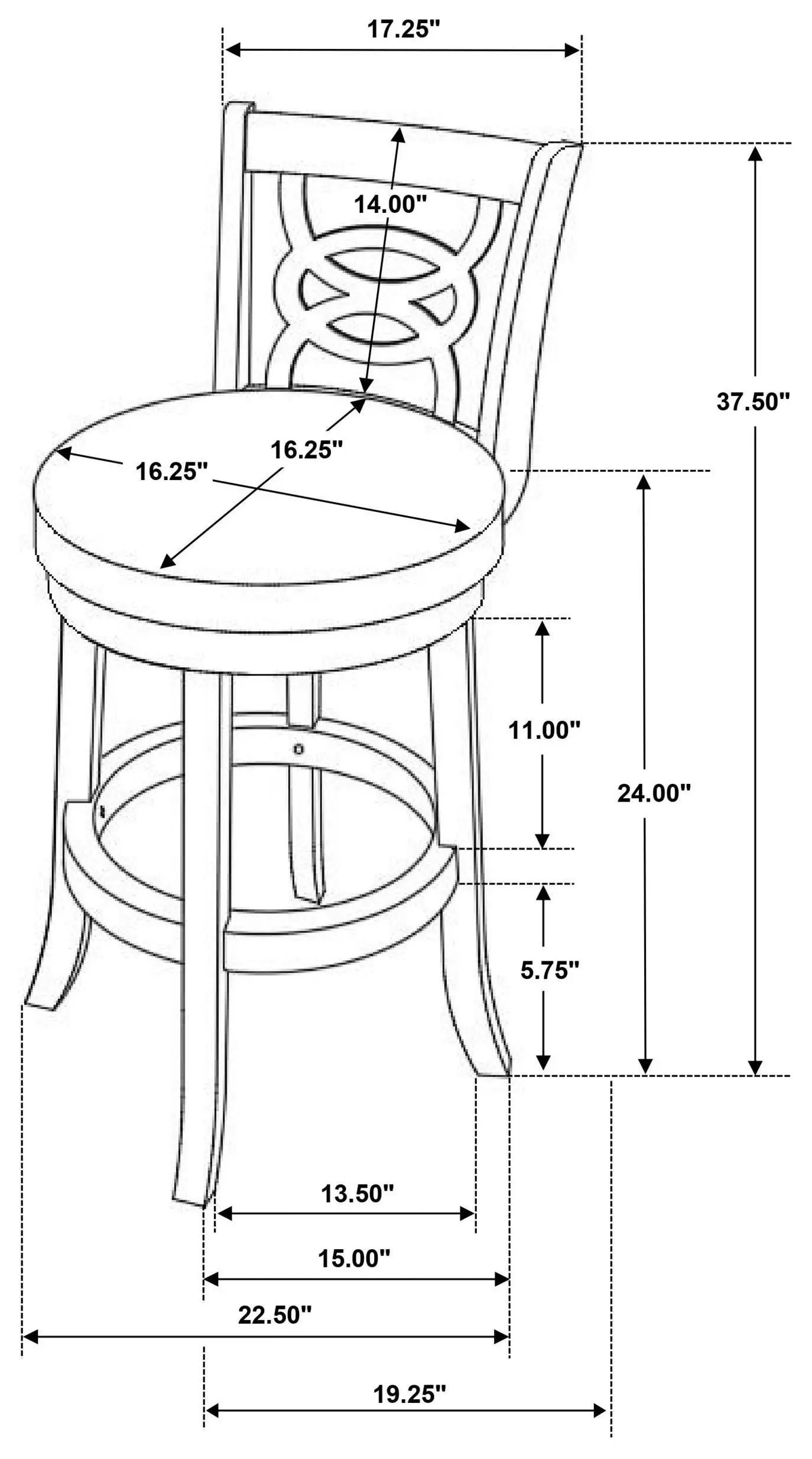 Calecita Cappuccino Upholstered Seat Swivel Counter Height Stool Set of 2
