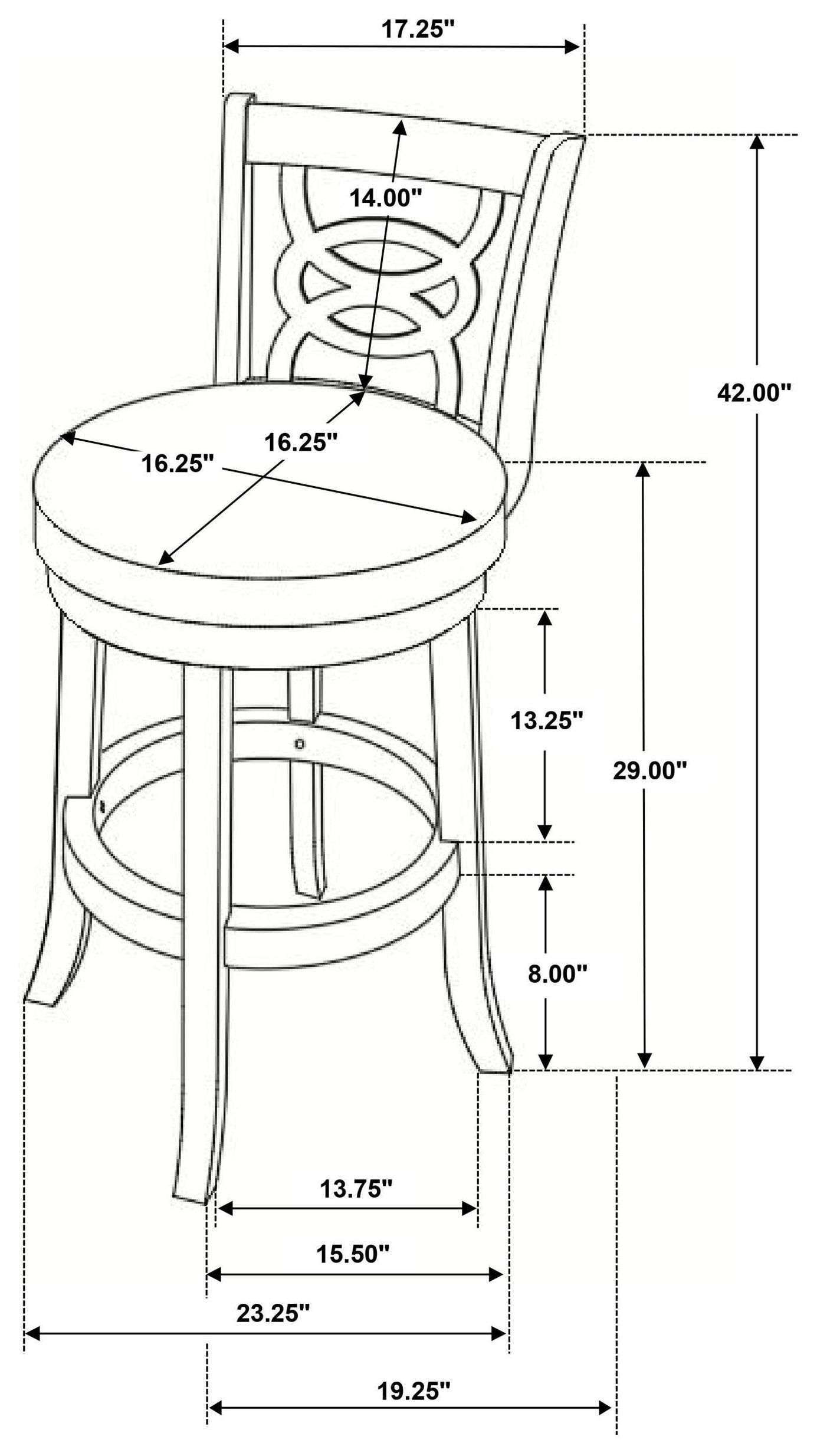 Calecita Cappuccino Upholstered Seat Swivel Bar Stool Set of 2