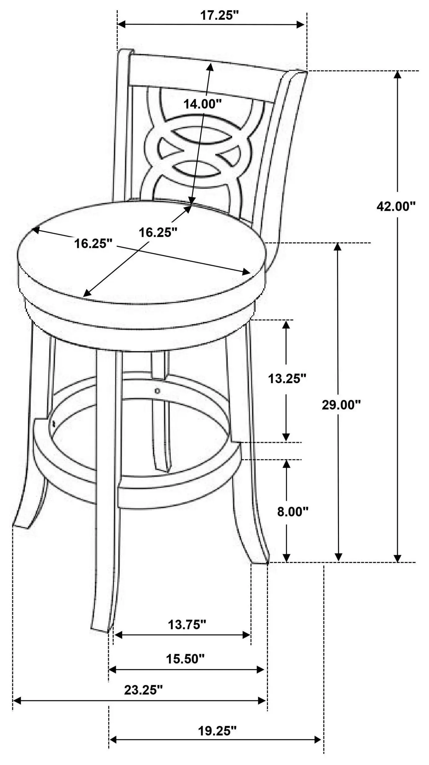Calecita Cappuccino Upholstered Seat Swivel Bar Stool Set of 2